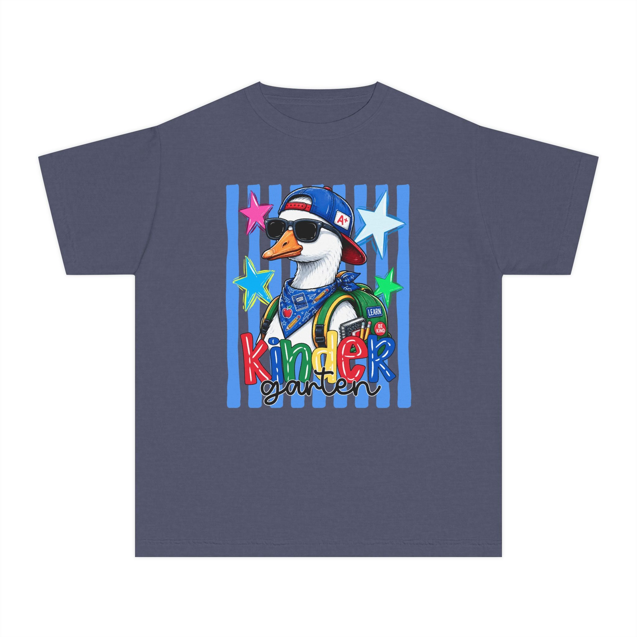 Kindergarten Boy Duck Youth Tee — Back-to-School Cute Penguin Graphic Shirt
