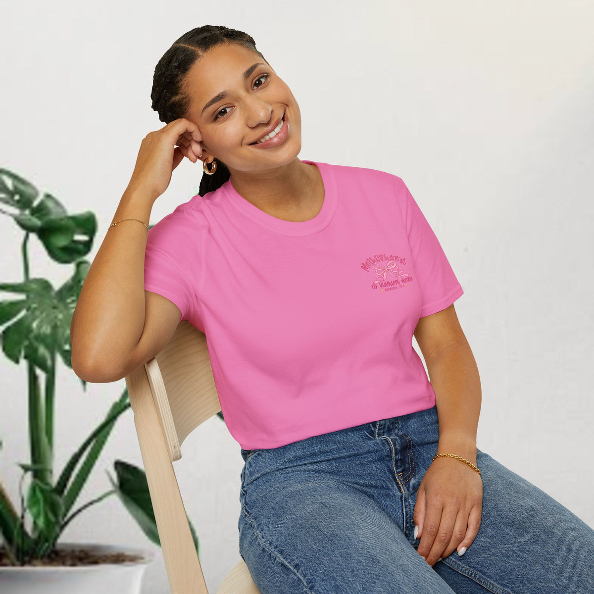 Motherhood is my Ministry Tee – Pink Ribbon Mom Graphic T-Shirt
