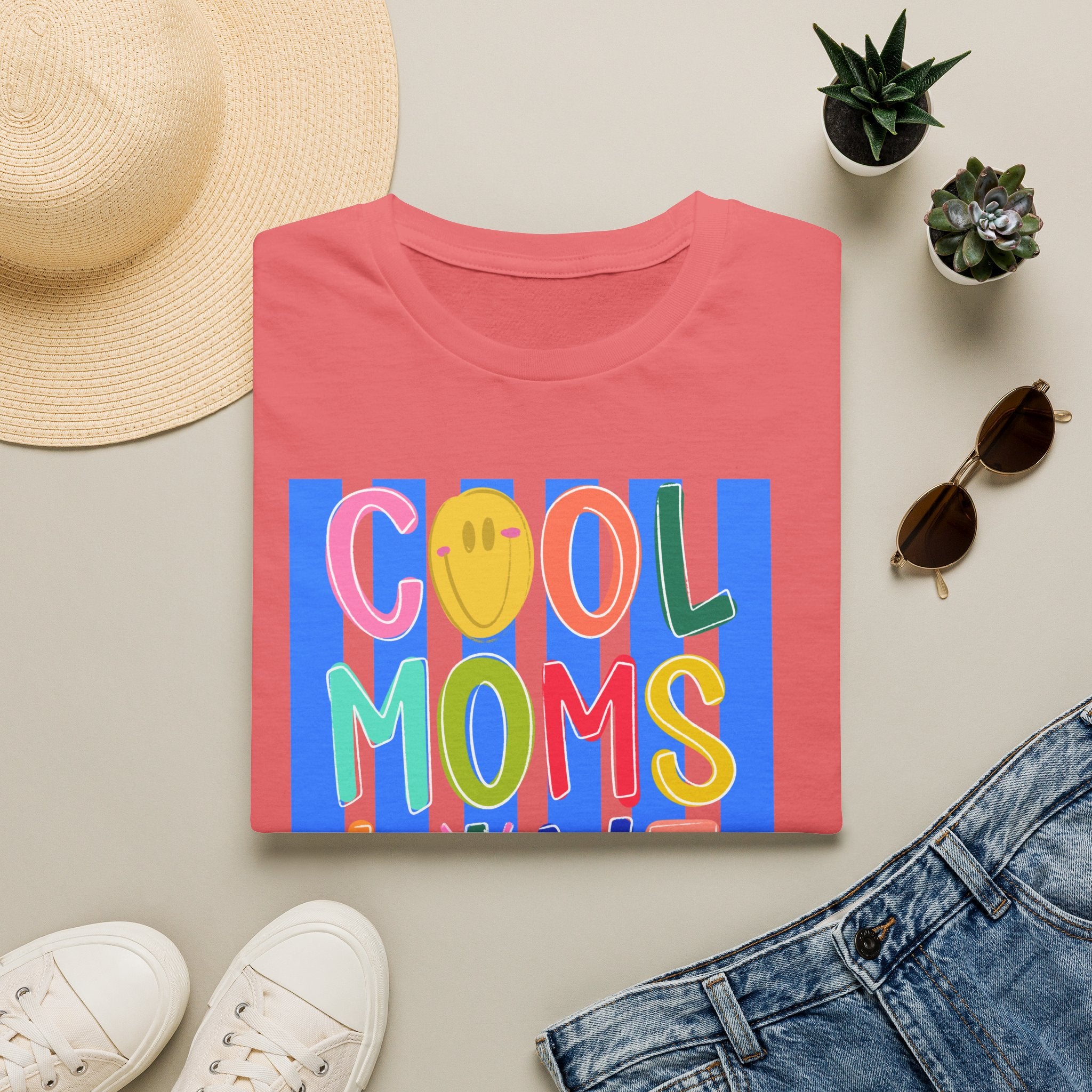 Cool Moms Live Jesus T-Shirt — Colorful Faith-Based Mom Tee