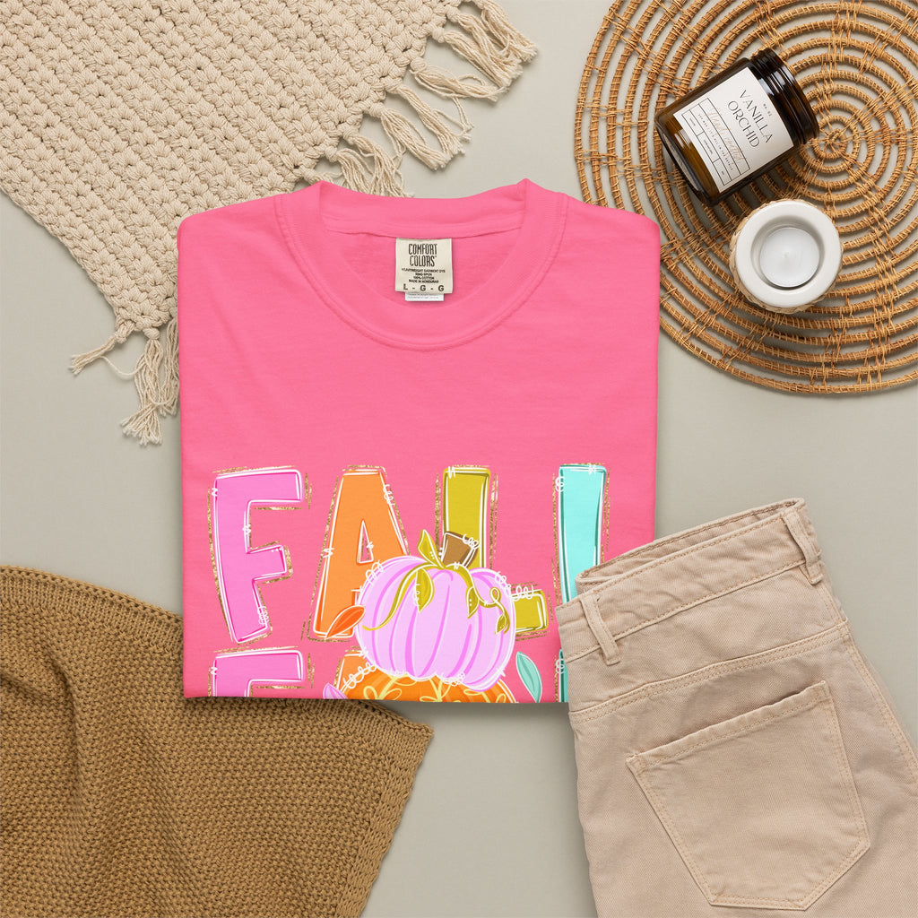 Fall Stack Pumpkin T-Shirt — Colorful Autumn Graphic Tee