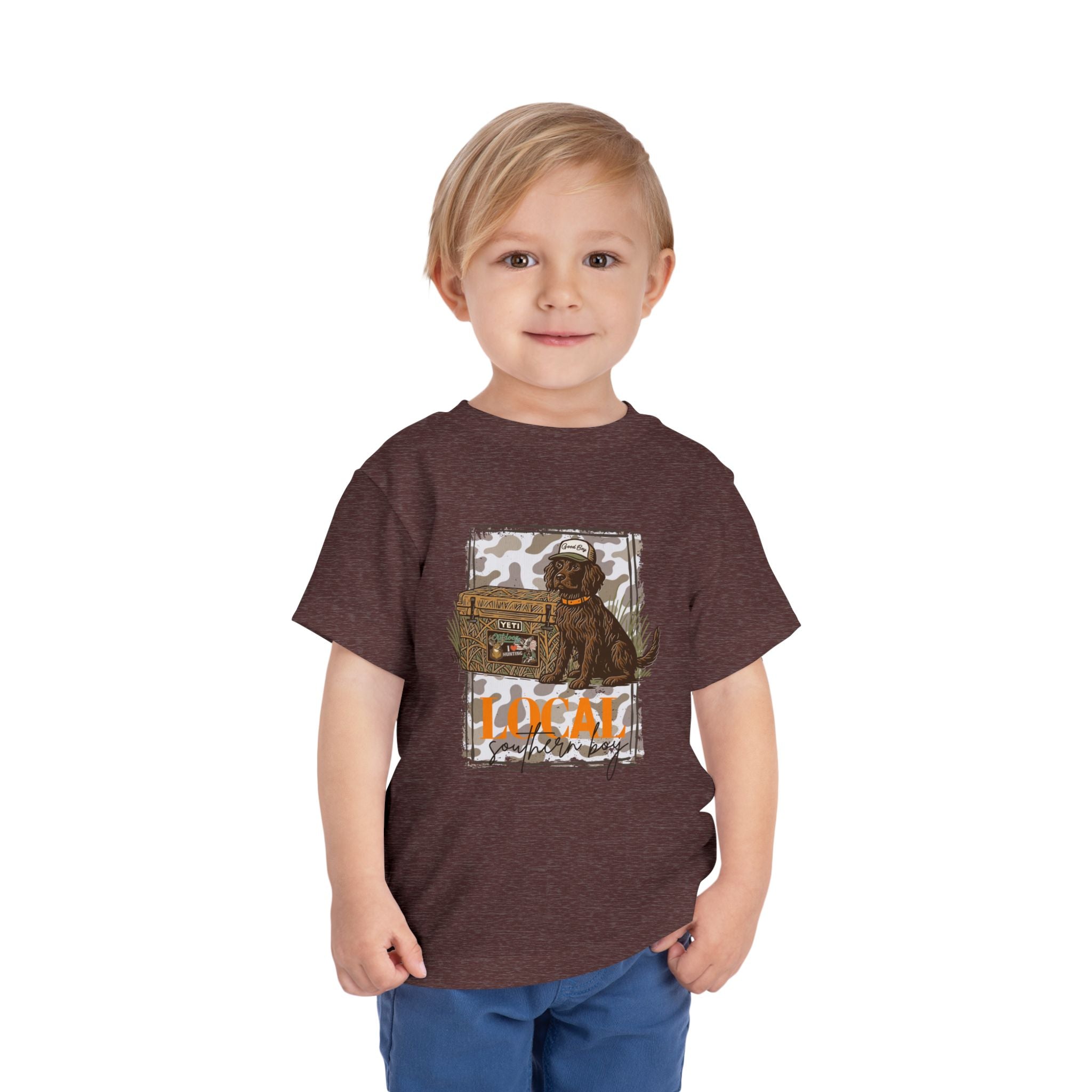 Toddler Tee — Camo Pup 'Local' Hunting Dog Graphic