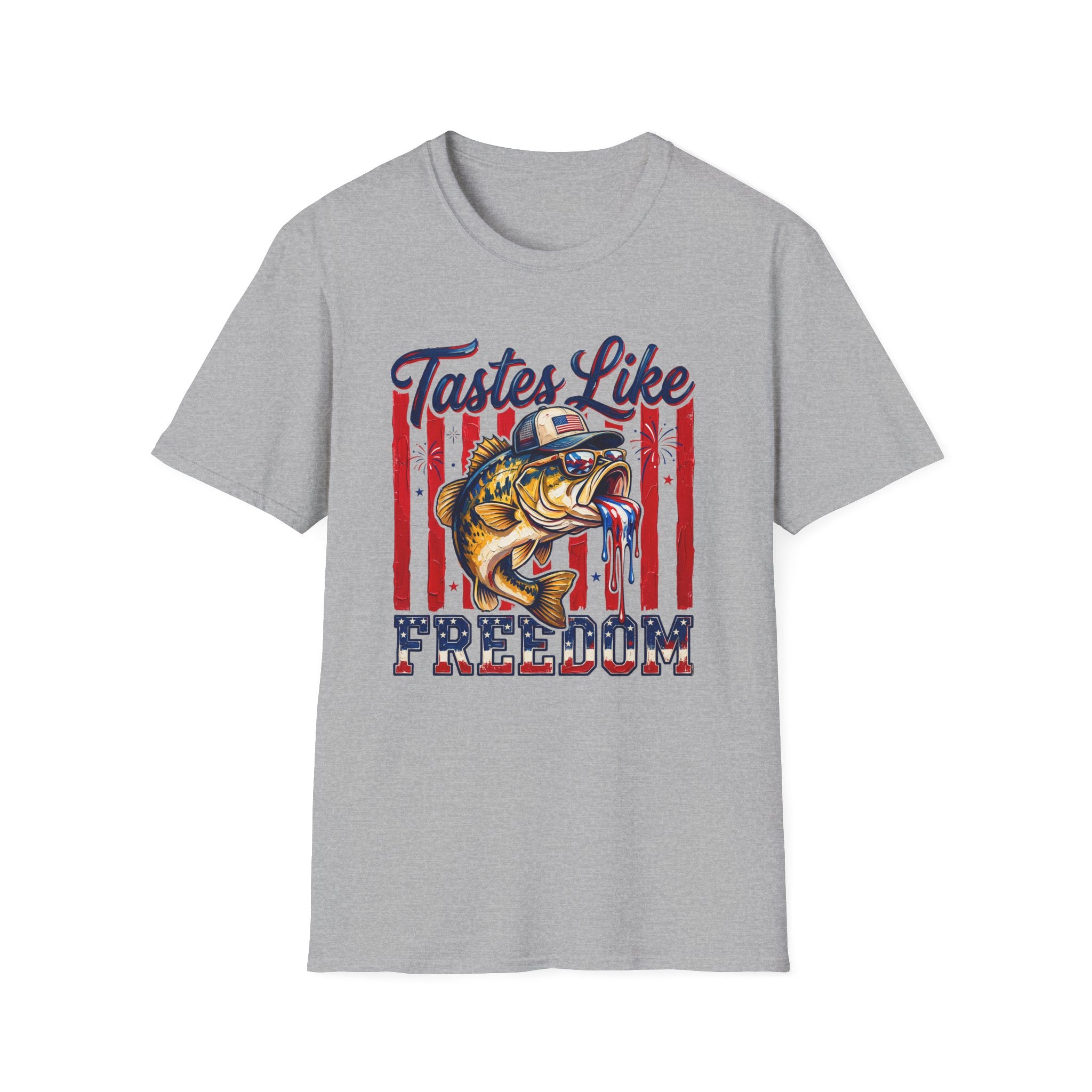 “Tastes Like Freedom” Patriotic Fishing Graphic Tee