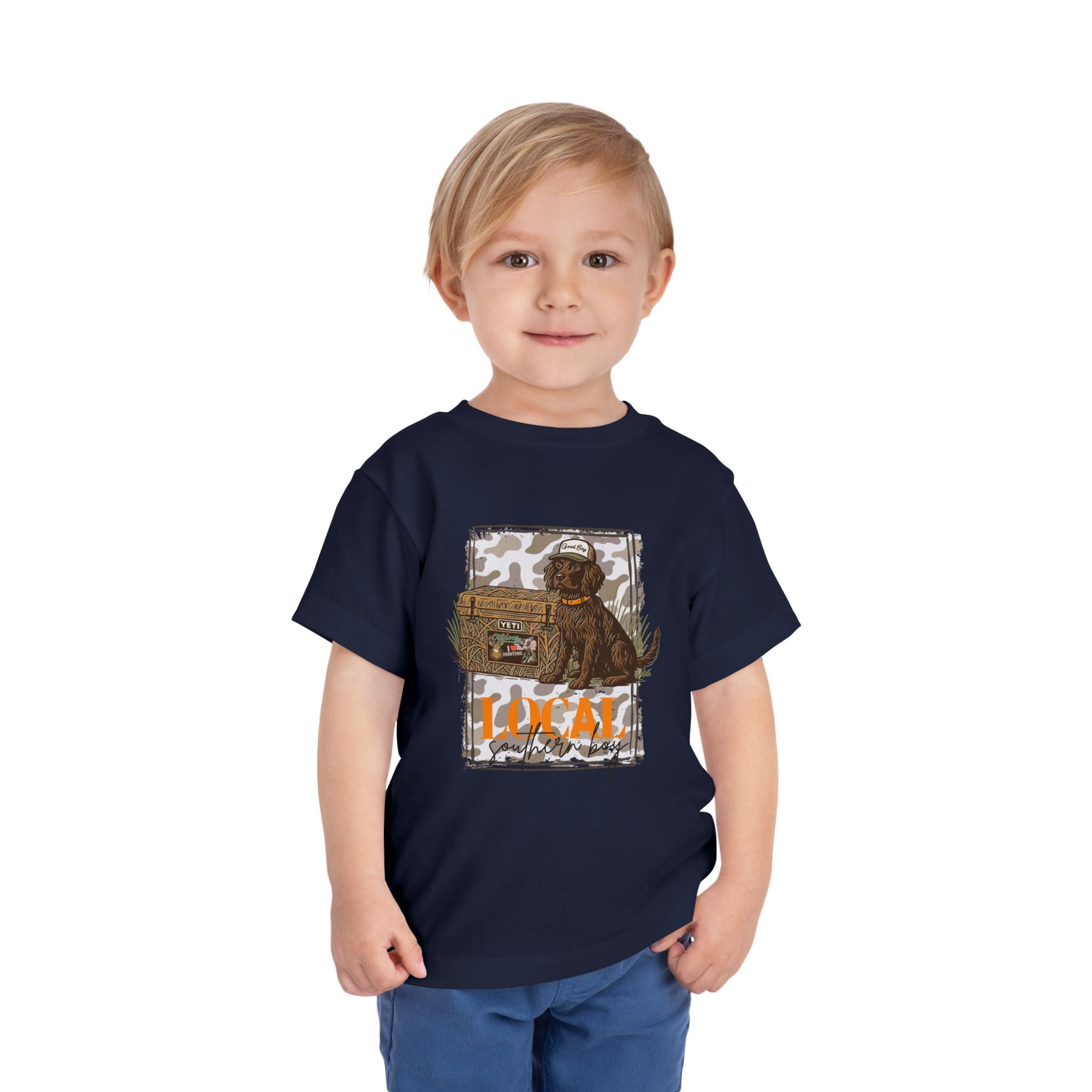 Toddler Tee — Camo Pup 'Local' Hunting Dog Graphic