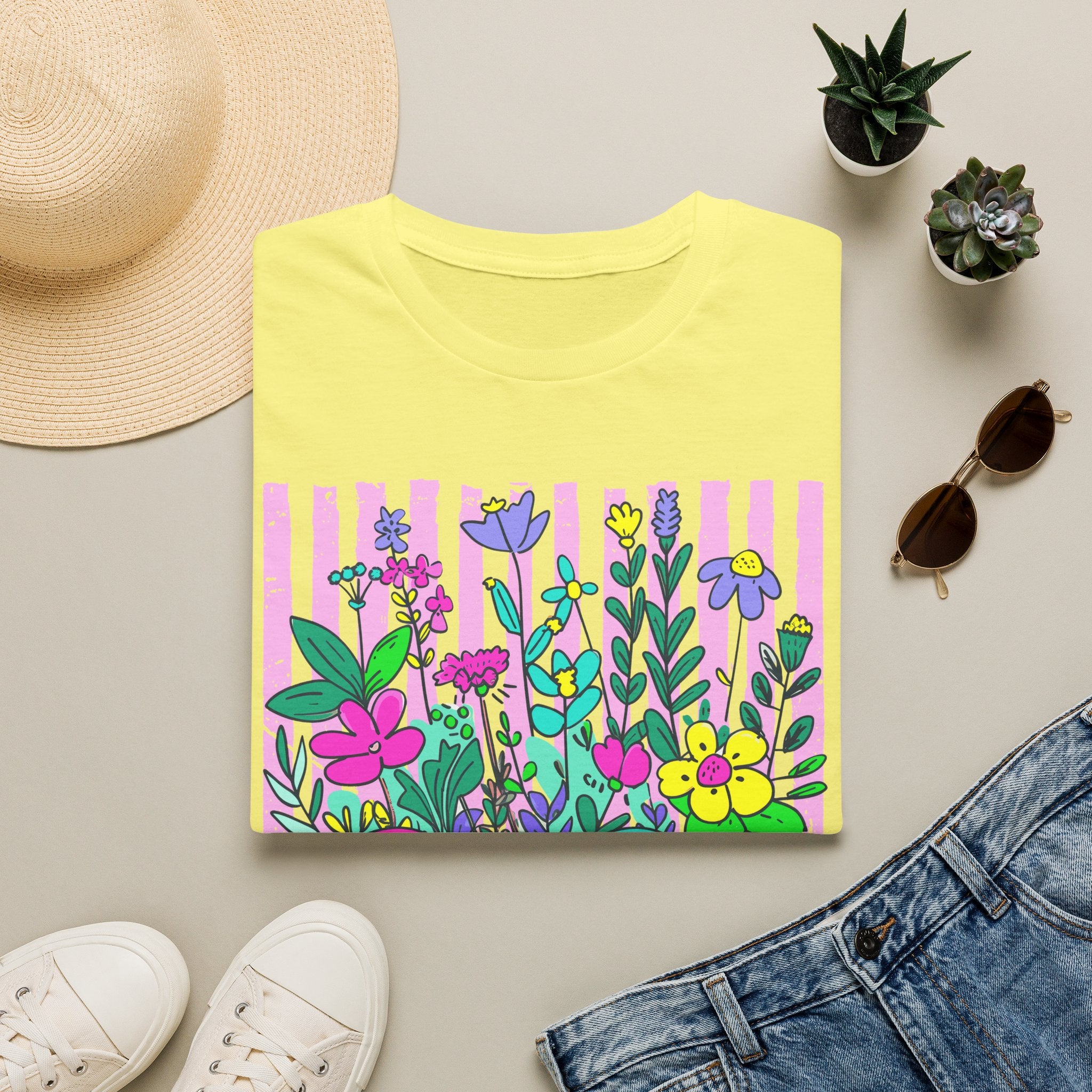 Gigi Floral T-Shirt — Colorful Garden Monogram Tee