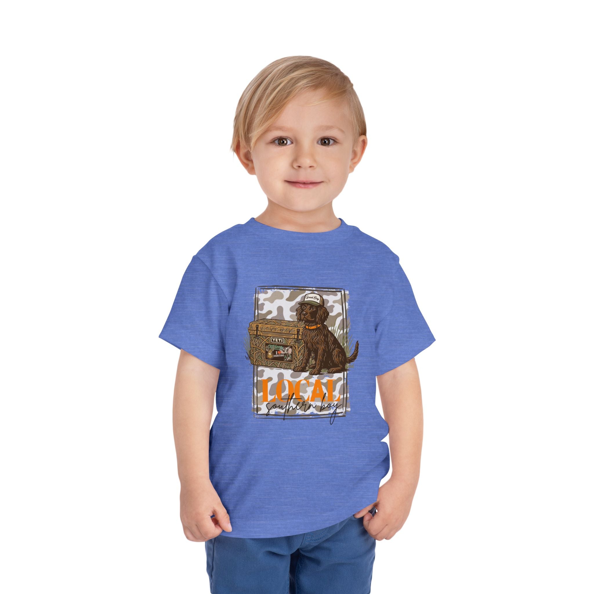 Toddler Tee — Camo Pup 'Local' Hunting Dog Graphic