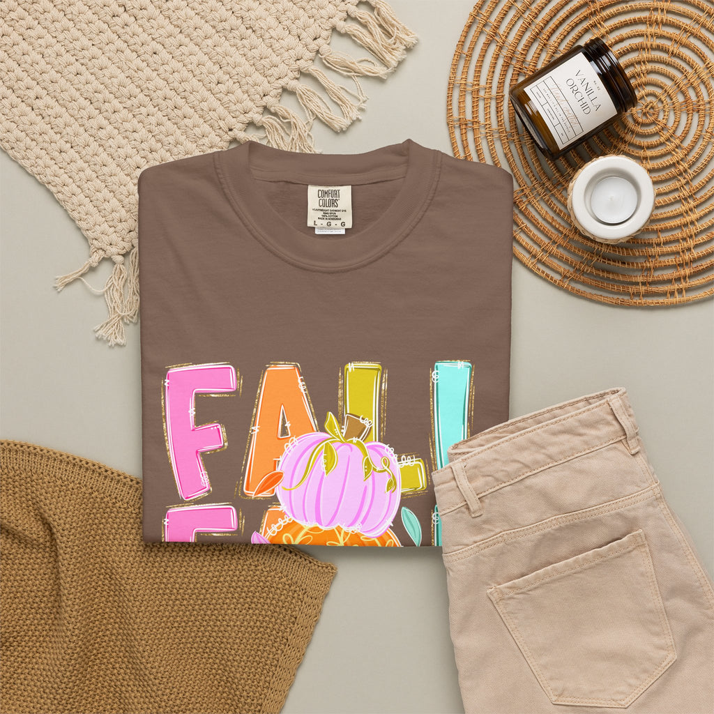 Fall Stack Pumpkin T-Shirt — Colorful Autumn Graphic Tee