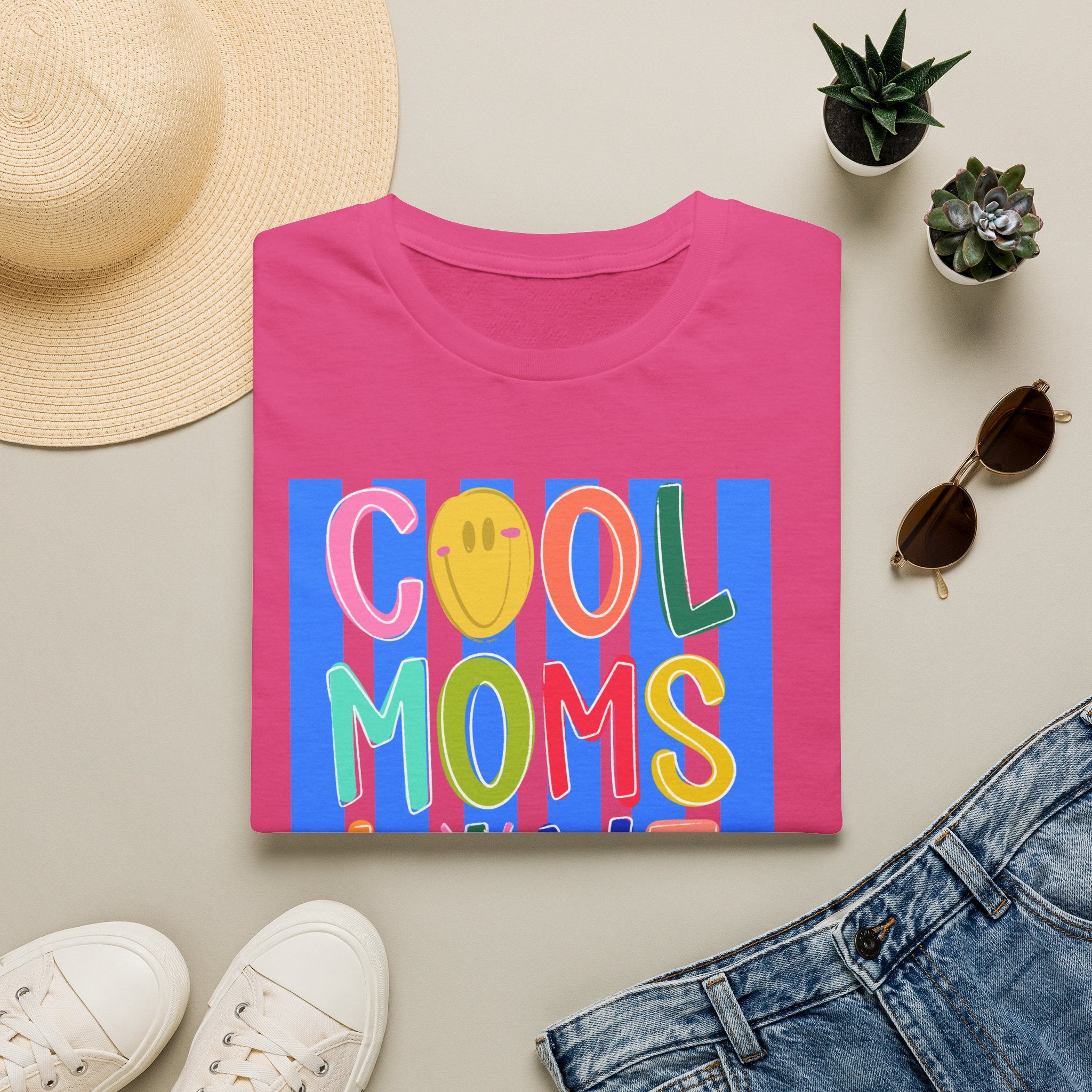 Cool Moms Live Jesus T-Shirt — Colorful Faith-Based Mom Tee