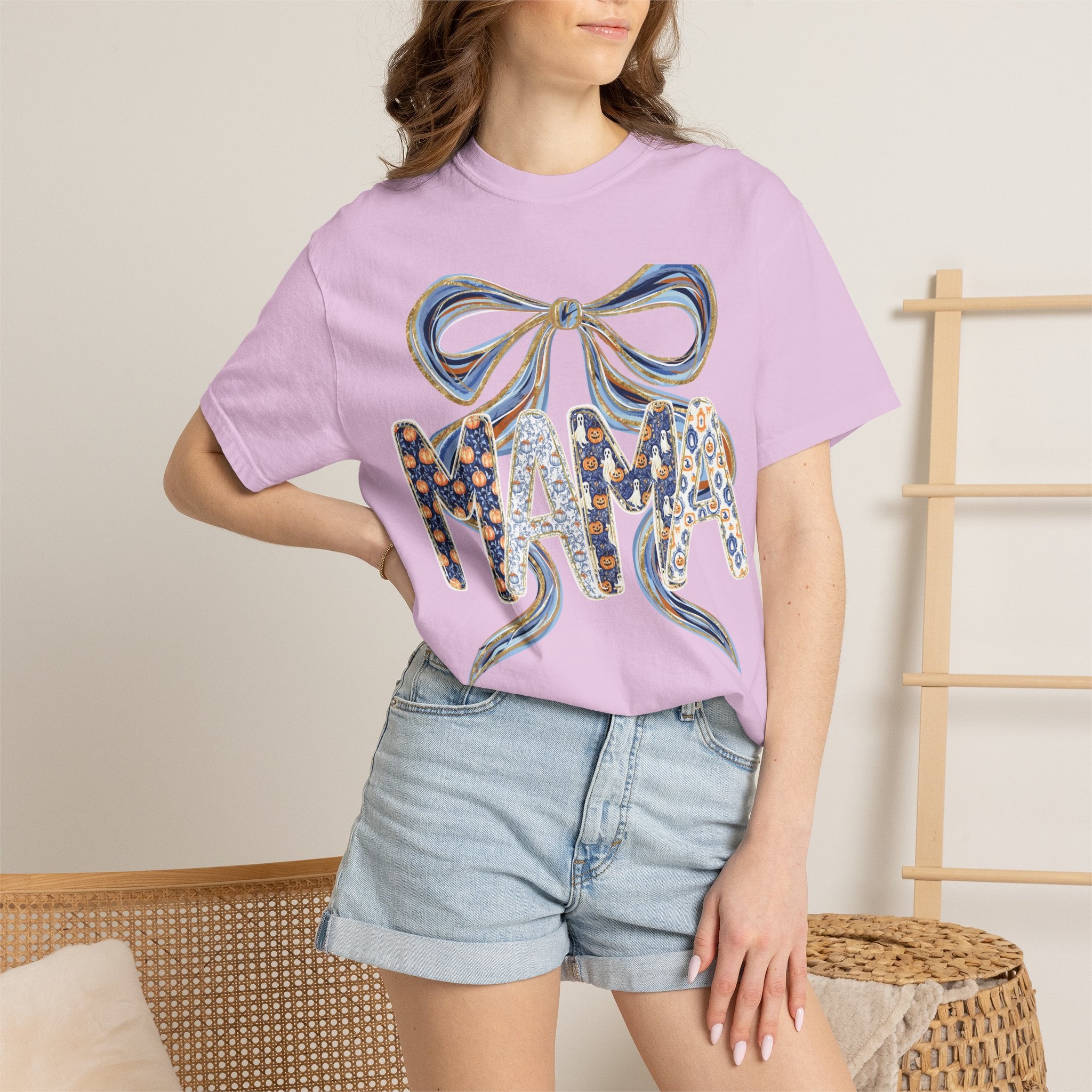 Fall Pumpkin Mama Bow - Comfort Color