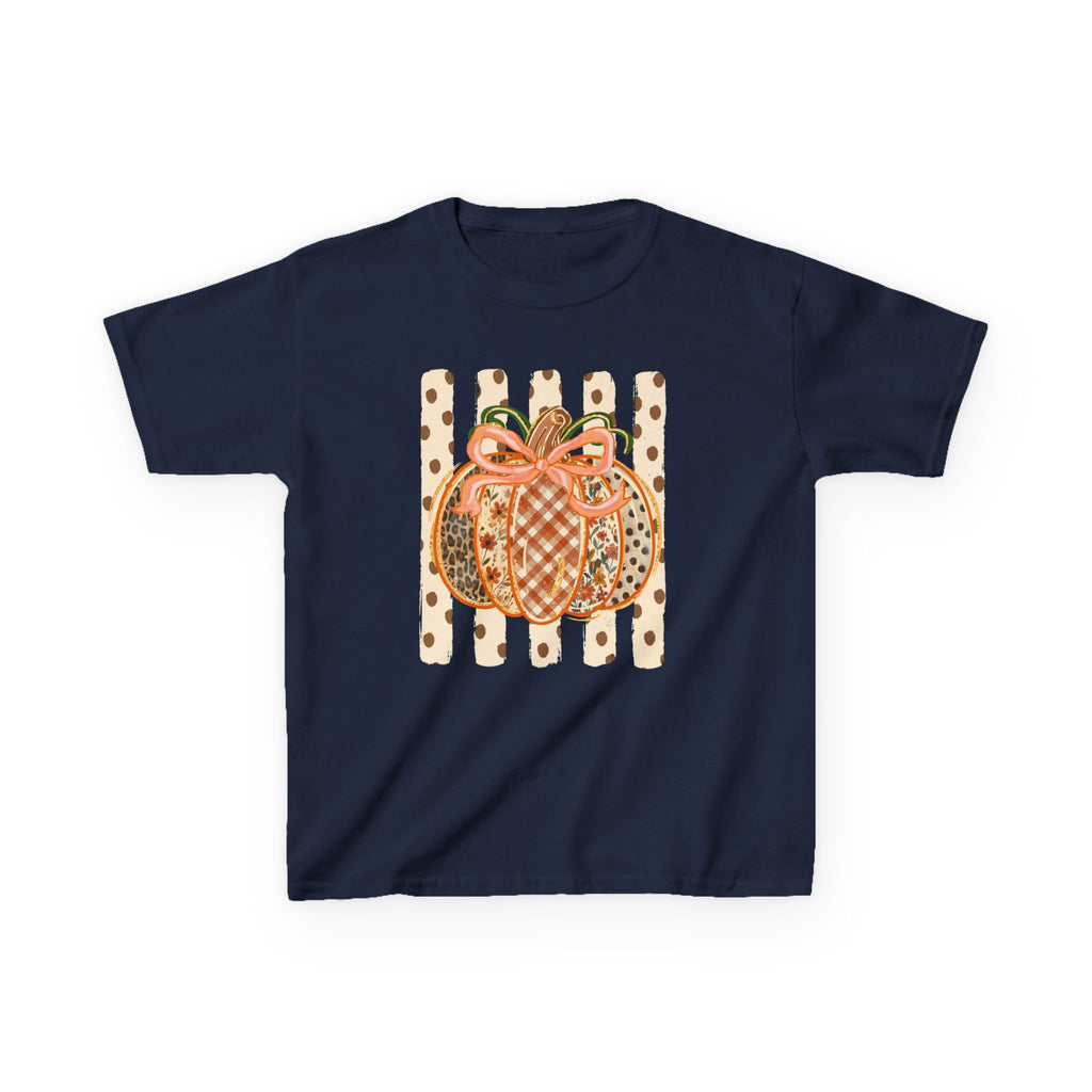 Kids Preppy Fall Pumpkin Tee — Cute Fall Halloween Shirt for Children