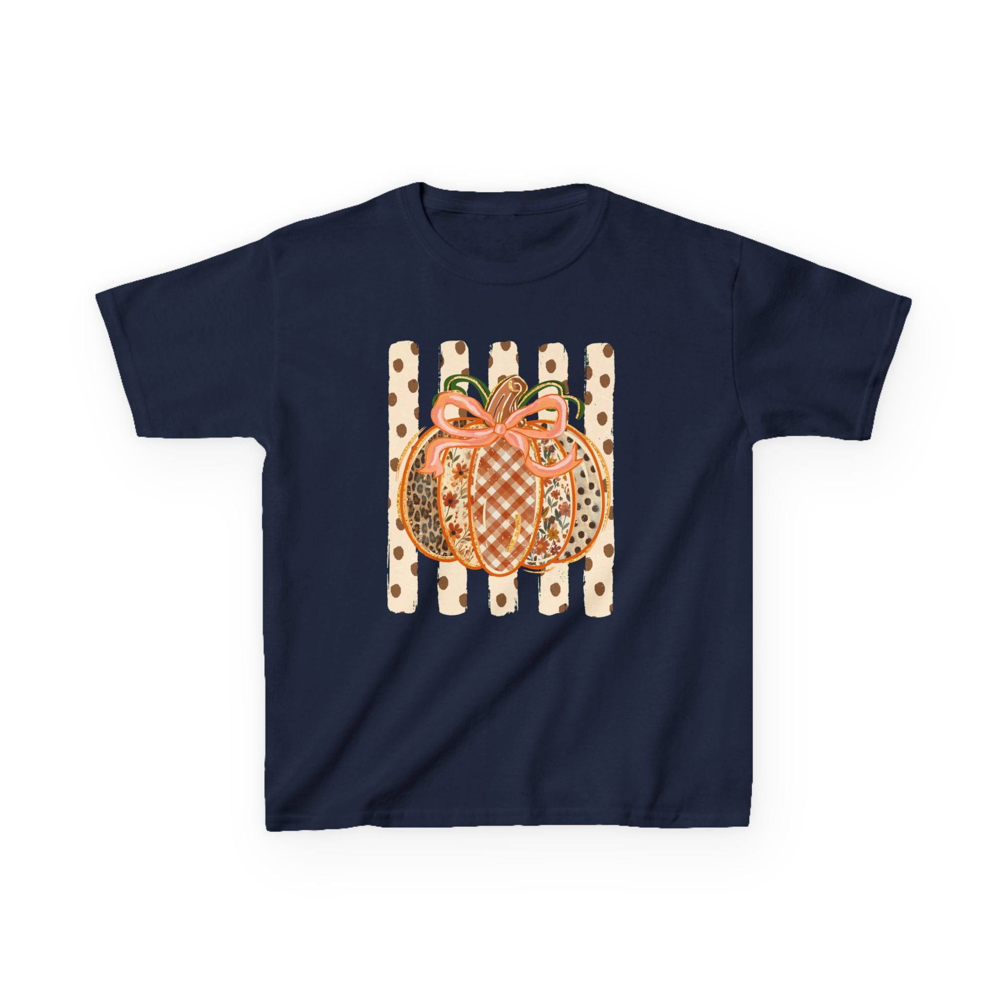 Kids Preppy Fall Pumpkin Tee — Cute Fall Halloween Shirt for Children