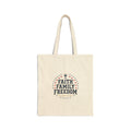 Faith Family Freedom Tote, patriotic faith-based July 4th vintage Americana