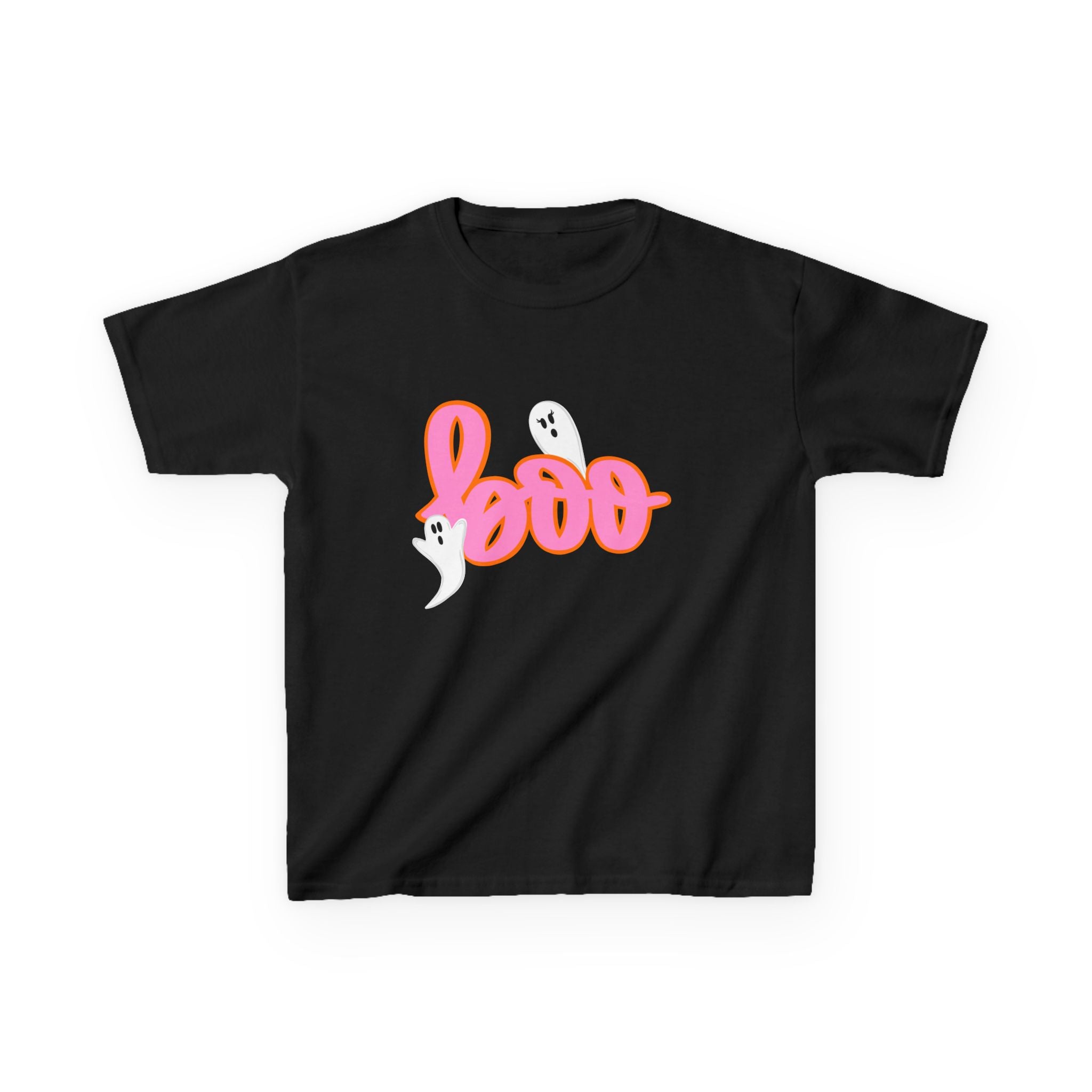 Kids 'Boo' Halloween T‑Shirt — Cute Pink Ghost Tee for Children