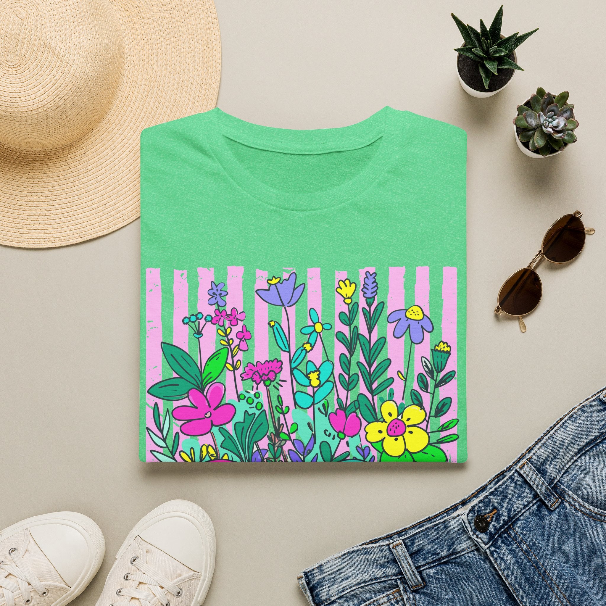 Gigi Floral T-Shirt — Colorful Garden Monogram Tee