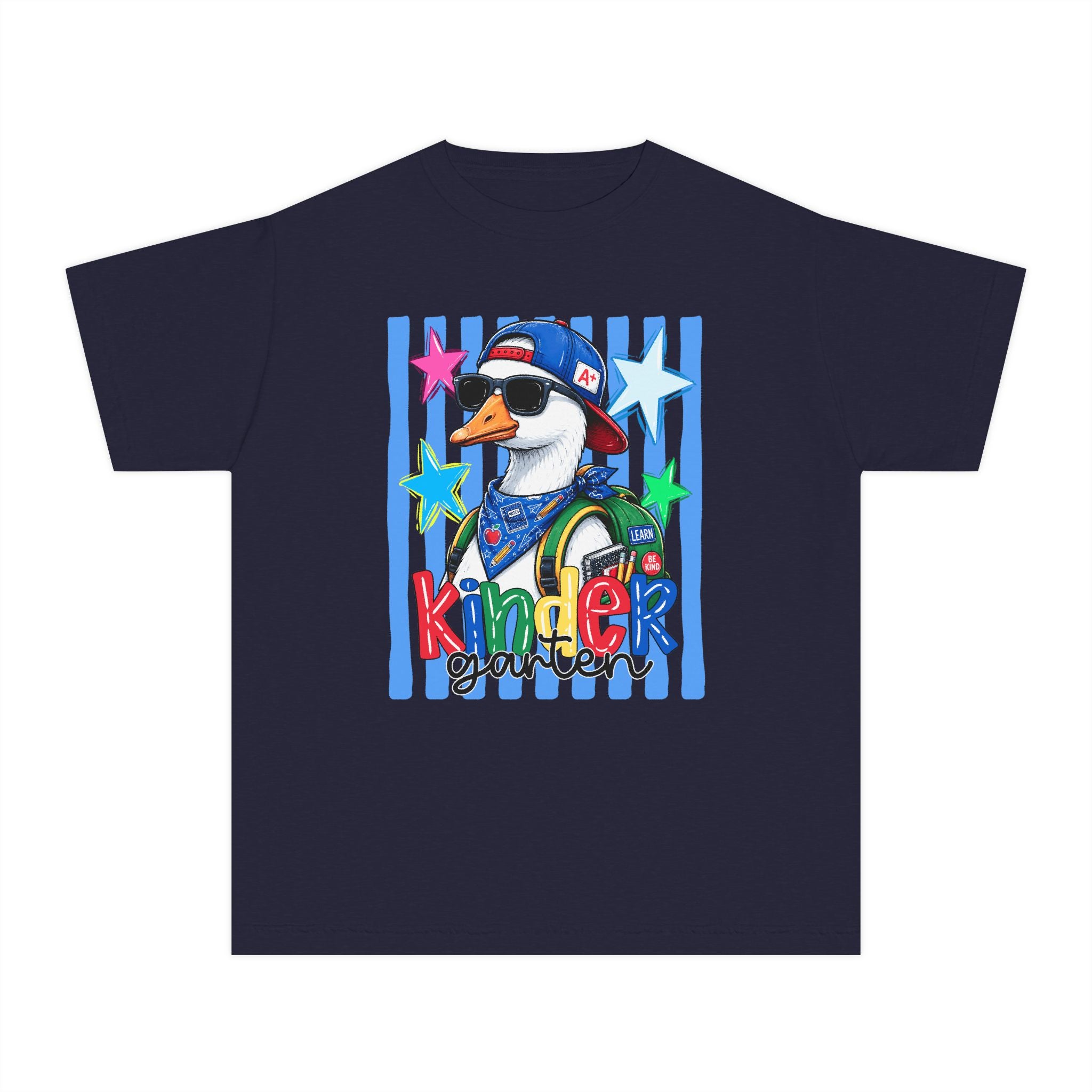 Kindergarten Boy Duck Youth Tee — Back-to-School Cute Penguin Graphic Shirt