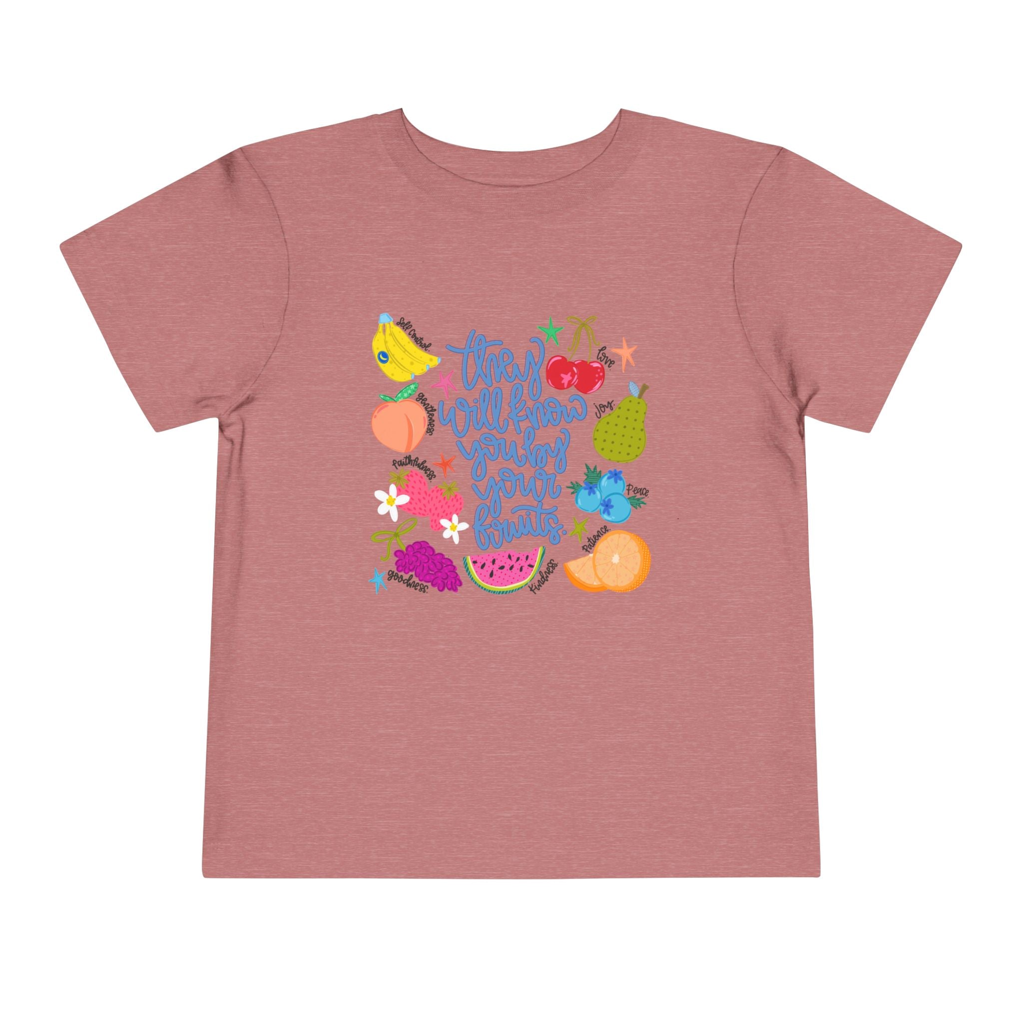 Toddler Tee - "They Will Know You by Your Fruits" Colorful Fruit Graphic