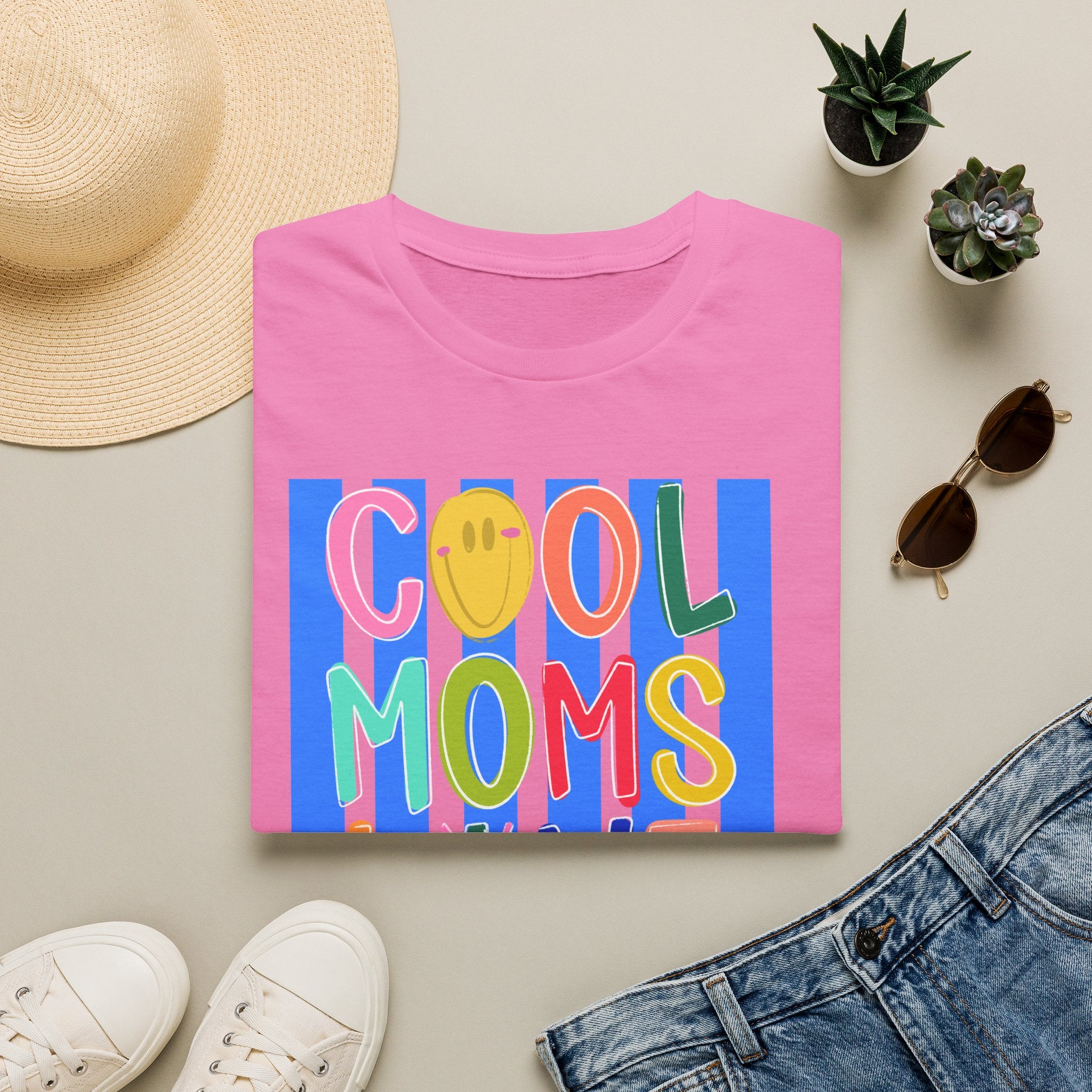 Cool Moms Live Jesus T-Shirt — Colorful Faith-Based Mom Tee