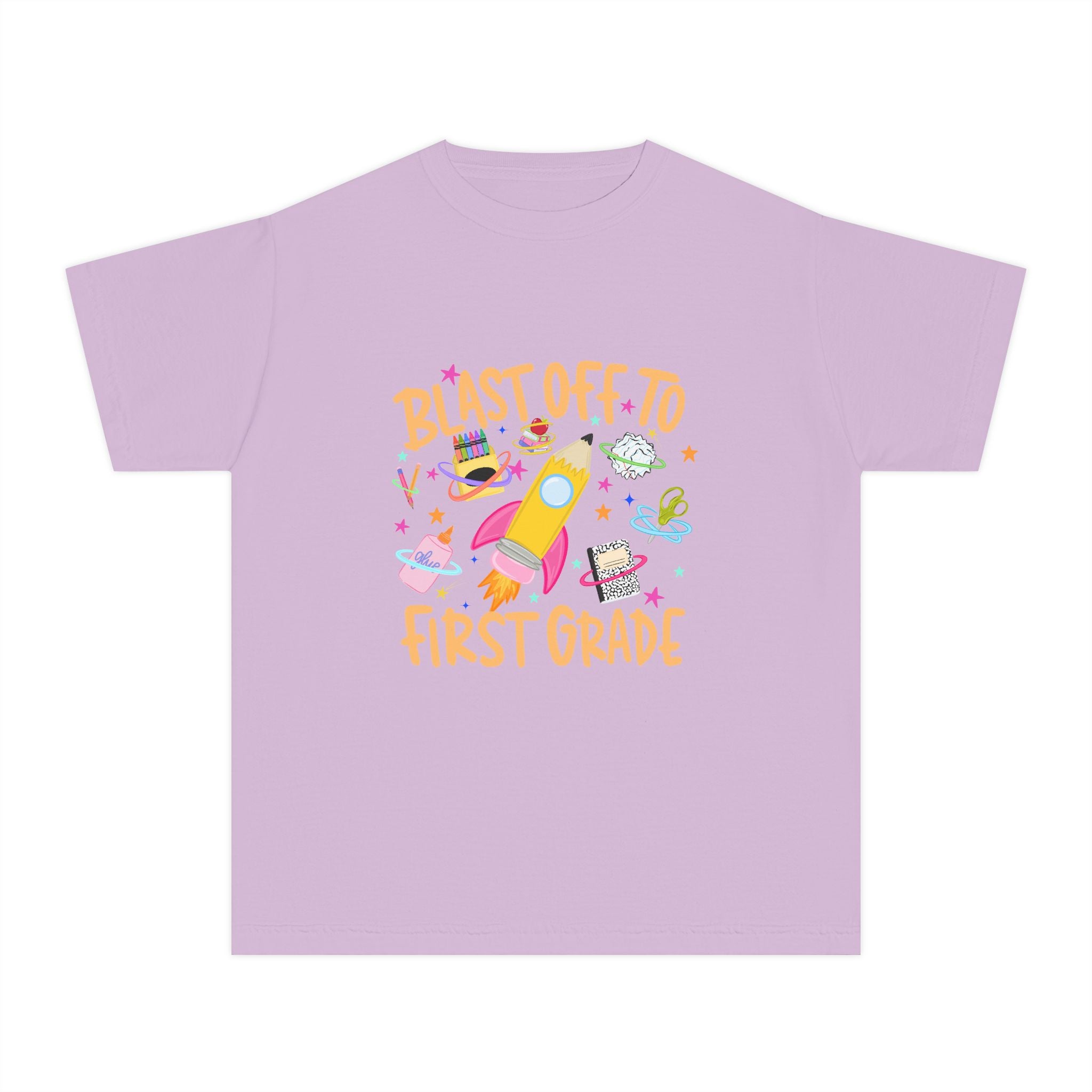 Blast Off to First Grade Rocket Back-to-School Tee
