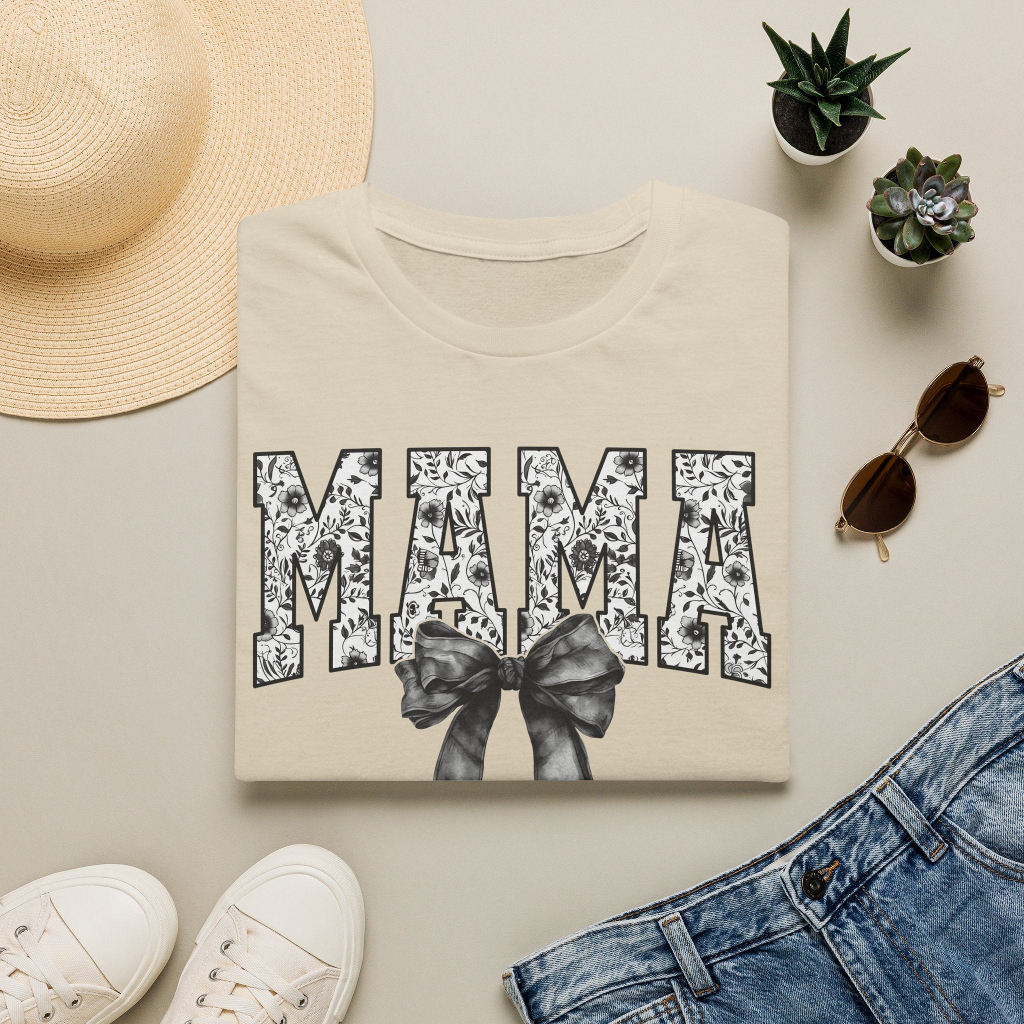 Mama Floral Bow T-Shirt — Cute Mother’s Day Graphic Tee