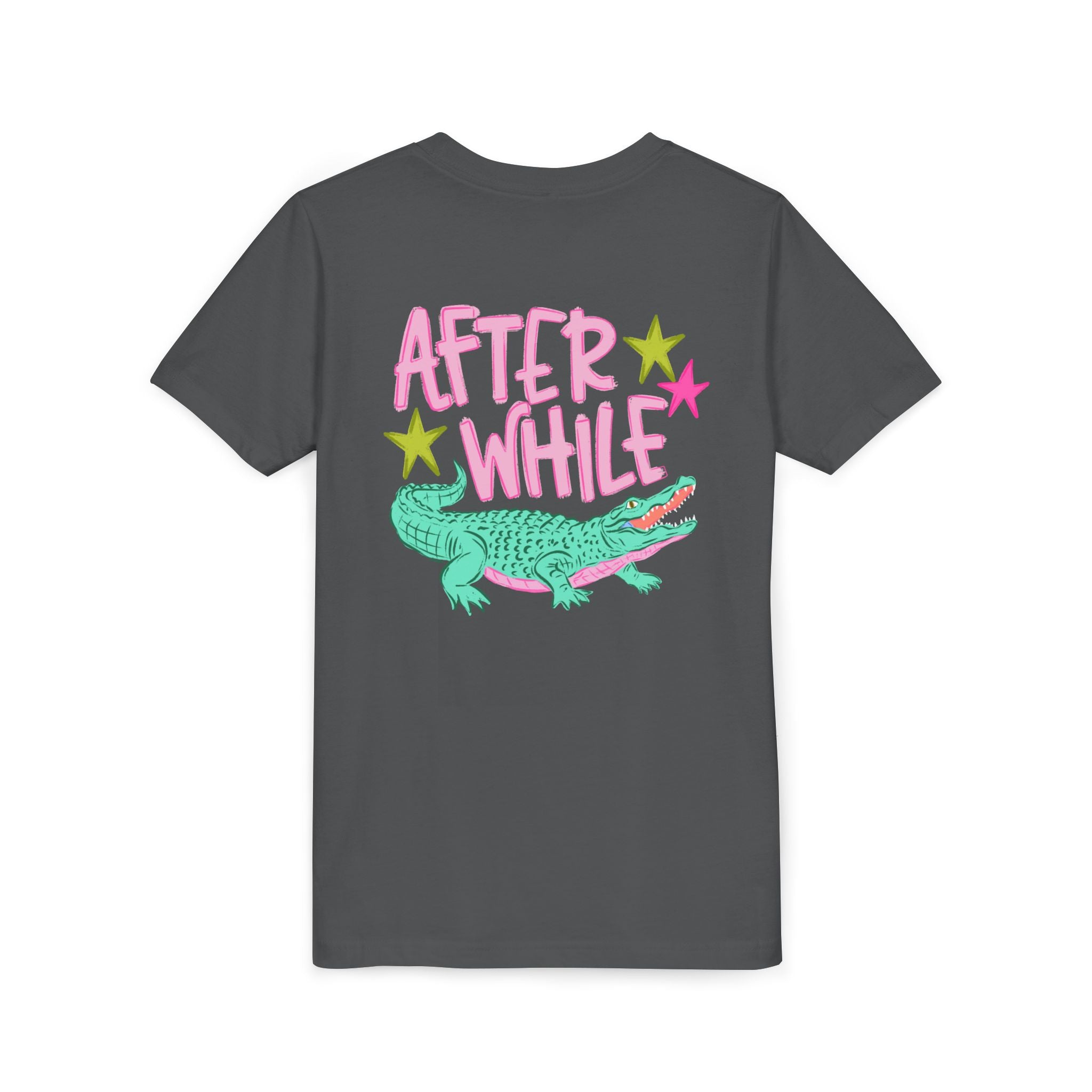 Youth Tee — "Later/After While" Retro Crocodile Graphic
