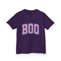 Kids Tee — 'BOO' Purple Ginghma Halloween Shirt