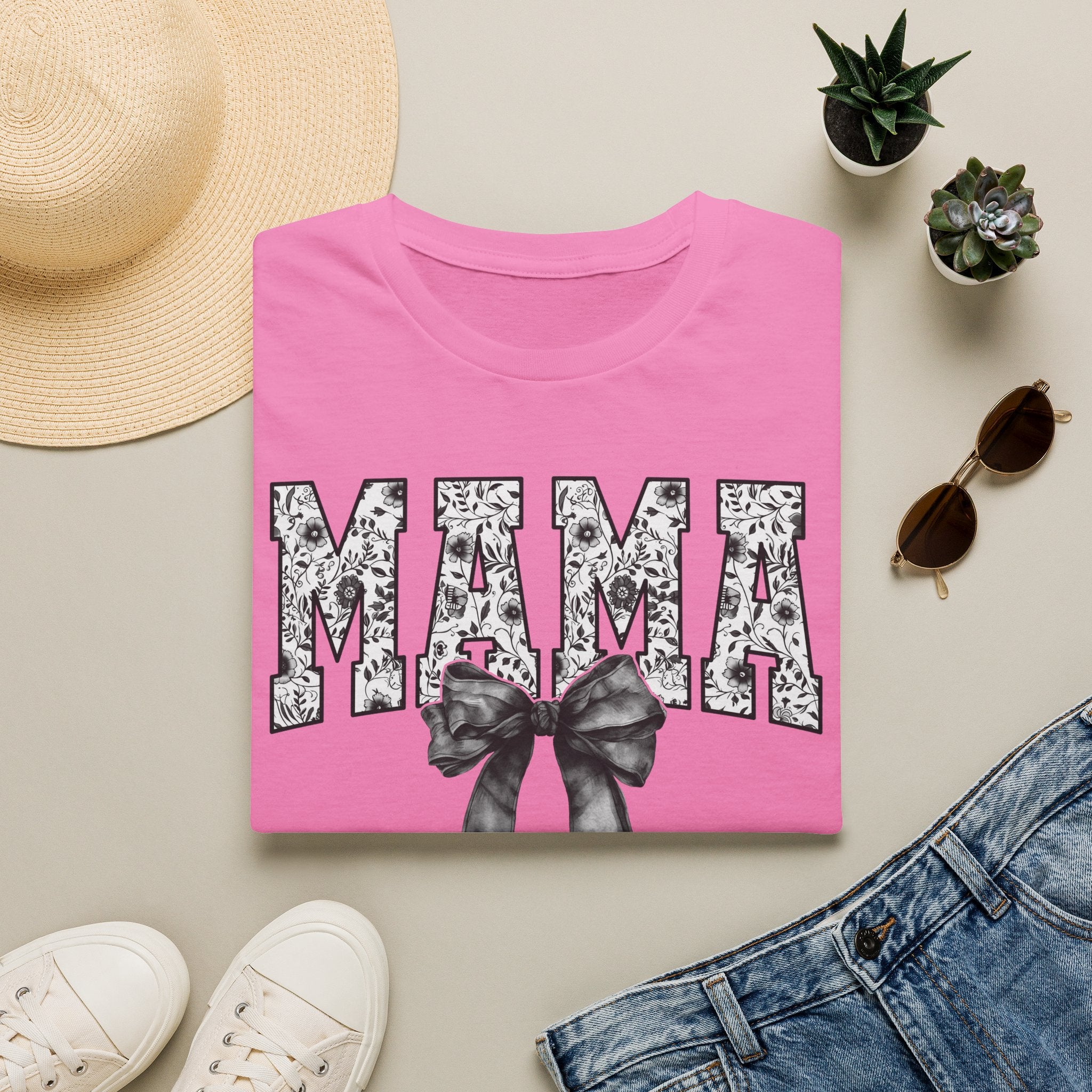 Mama Floral Bow T-Shirt — Cute Mother’s Day Graphic Tee