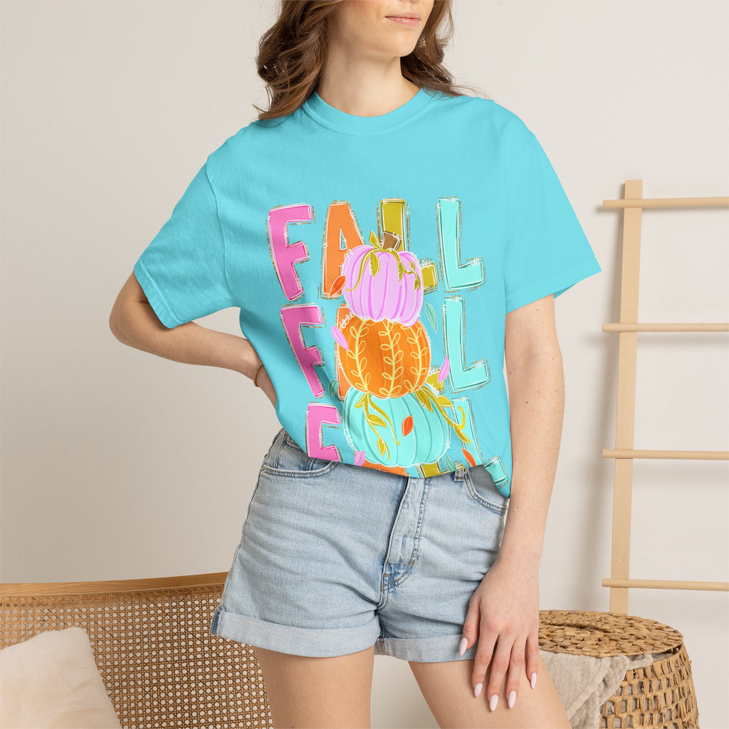 Fall Stack Pumpkin T-Shirt — Colorful Autumn Graphic Tee