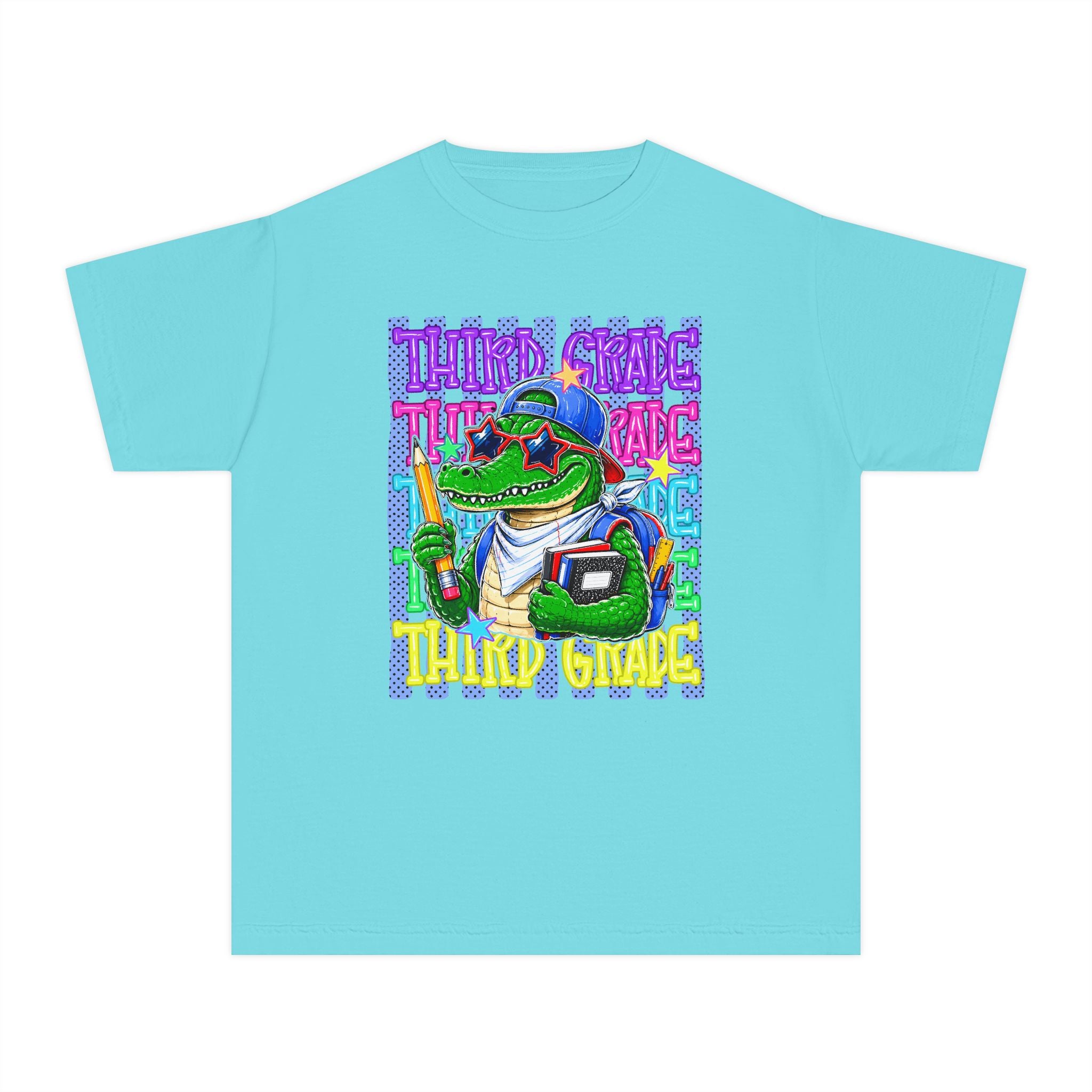 Youth Tee — Colorful 'Third Grade' School Gator Graphic