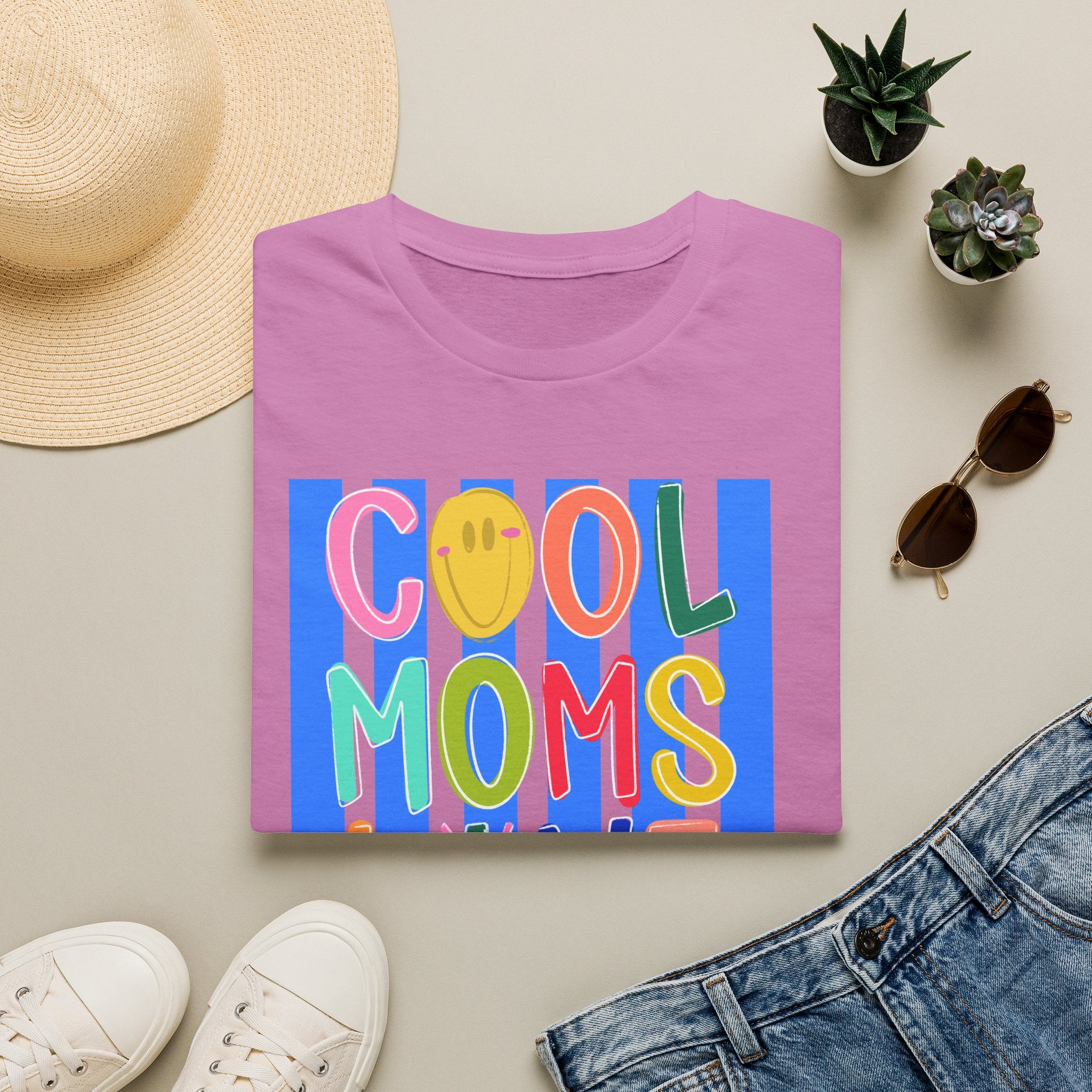 Cool Moms Live Jesus T-Shirt — Colorful Faith-Based Mom Tee