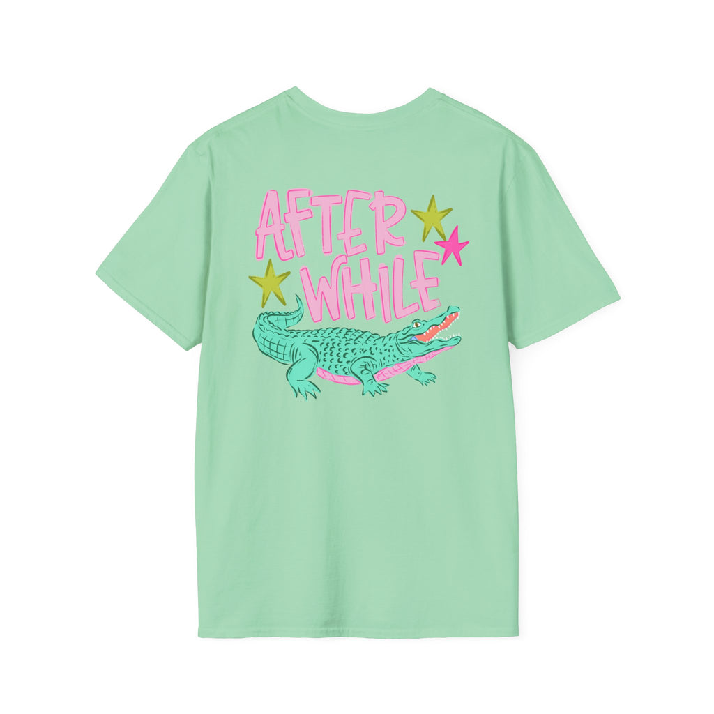 Later Croc Graphic T-Shirt — Retro Pastel Alligator Tee