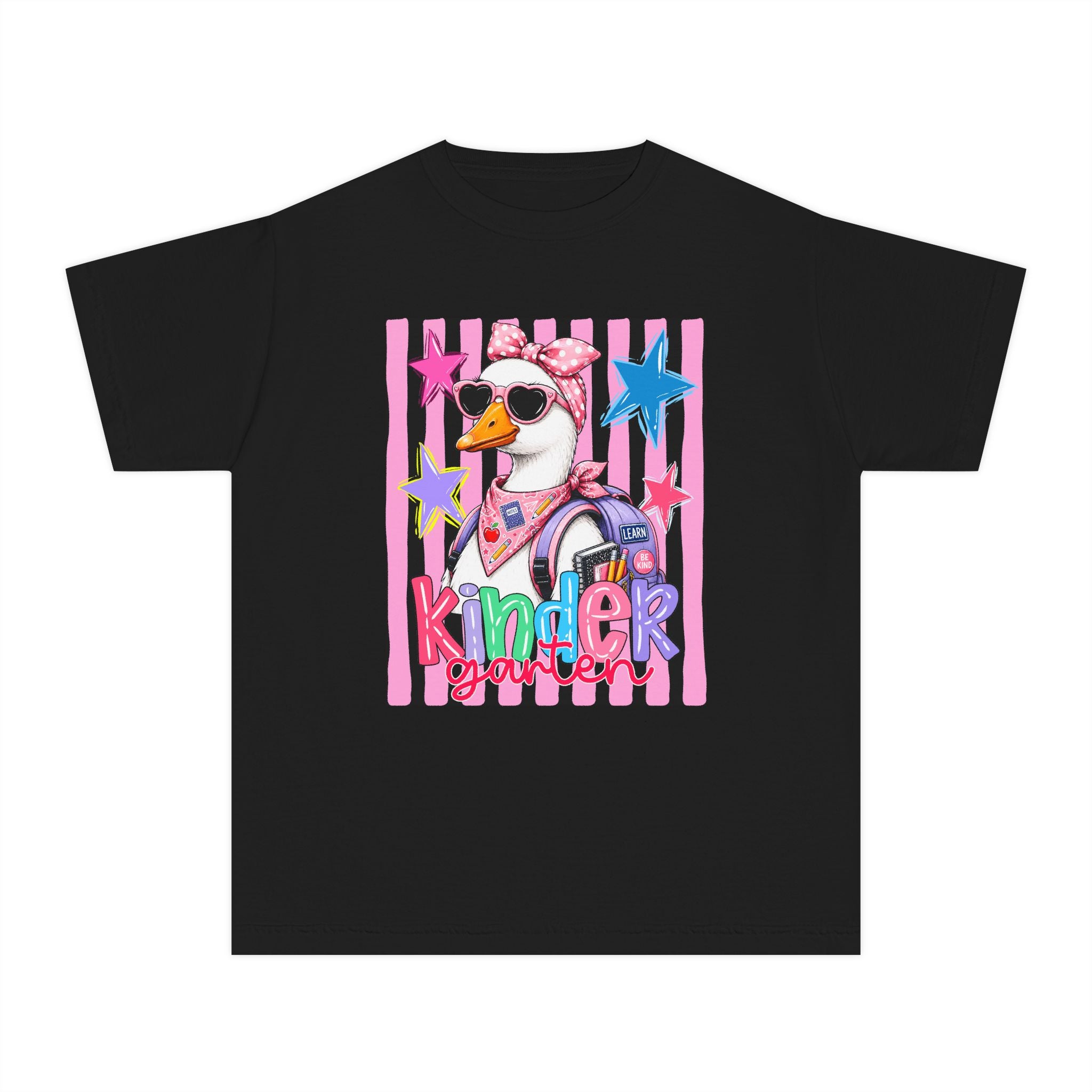 Kinder Girl Duck Youth Tee — Cute Kindergarten Back to School Shirt