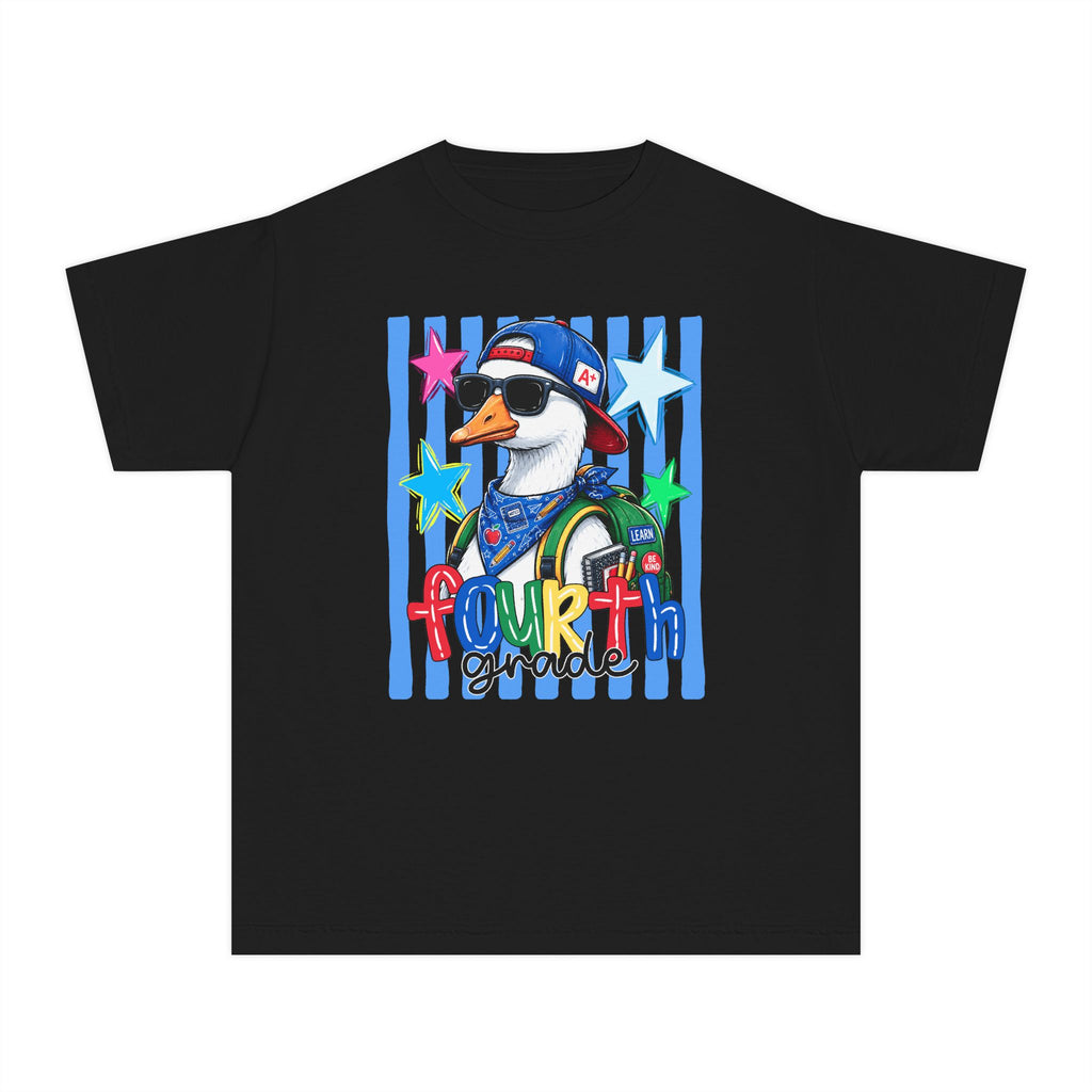 Fourth Grade Boy Duck Youth Tee — Back-to-School Cute Class Shirt