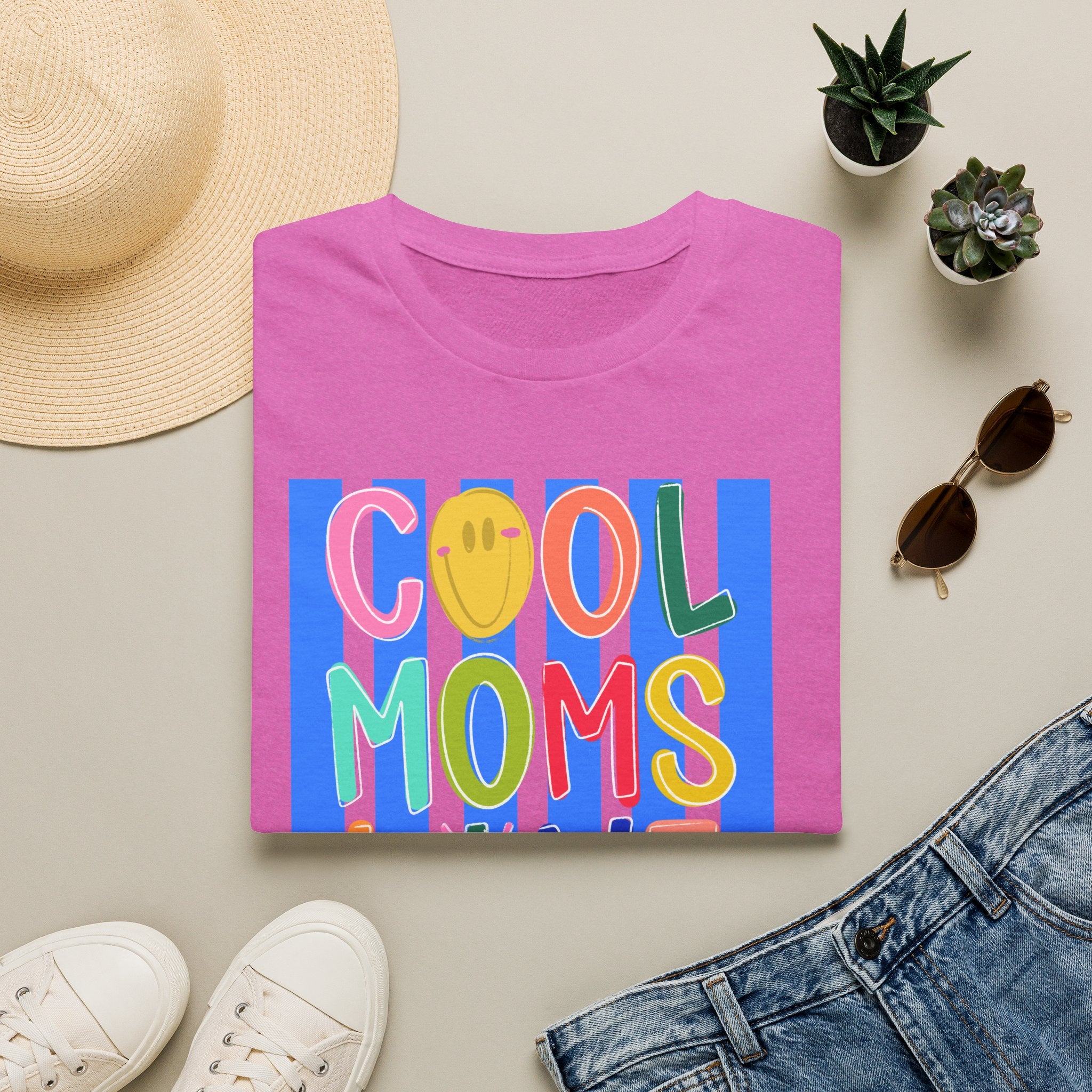 Cool Moms Live Jesus T-Shirt — Colorful Faith-Based Mom Tee