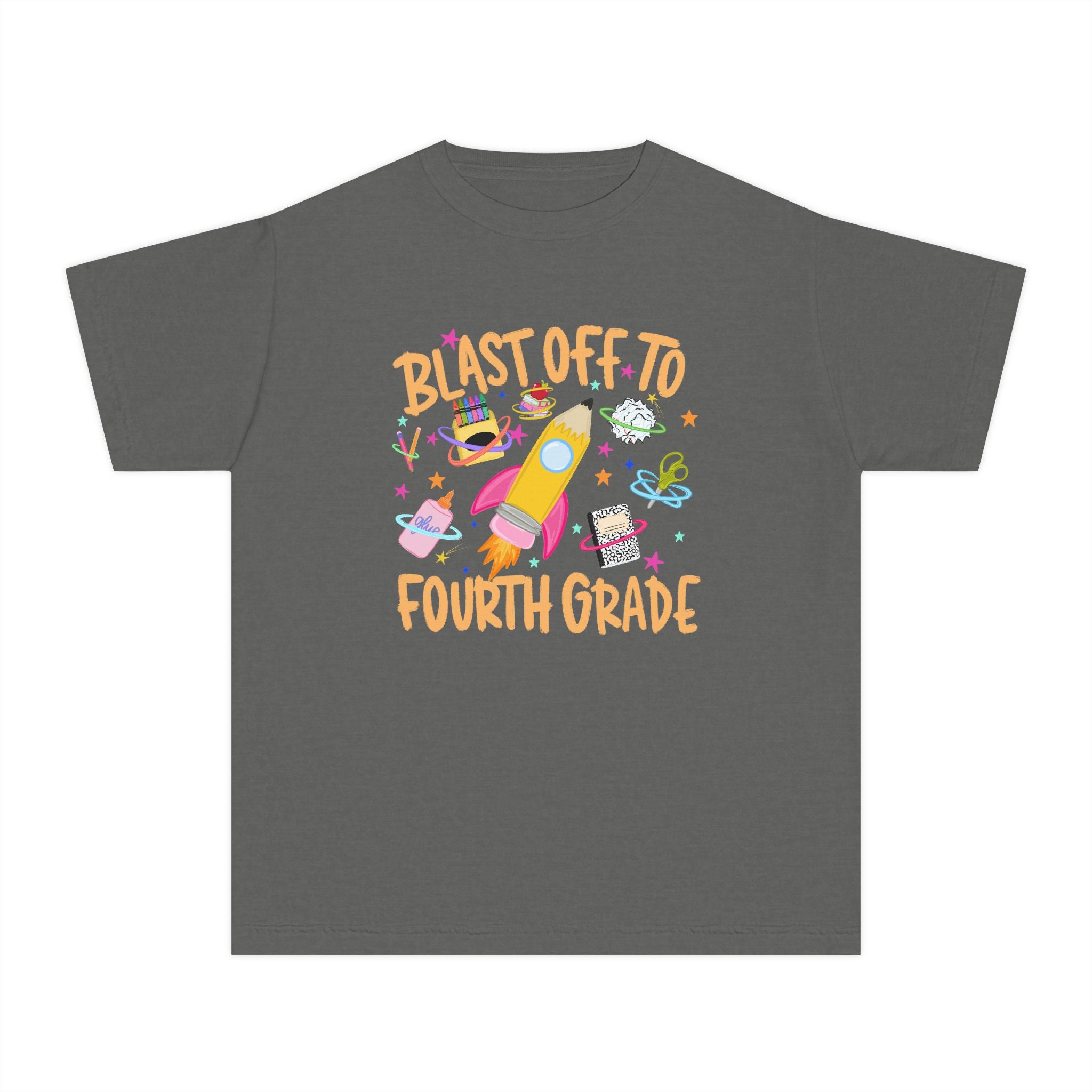 "Blast Off to Fourth Grade" Rocket Back-to-School Shirt