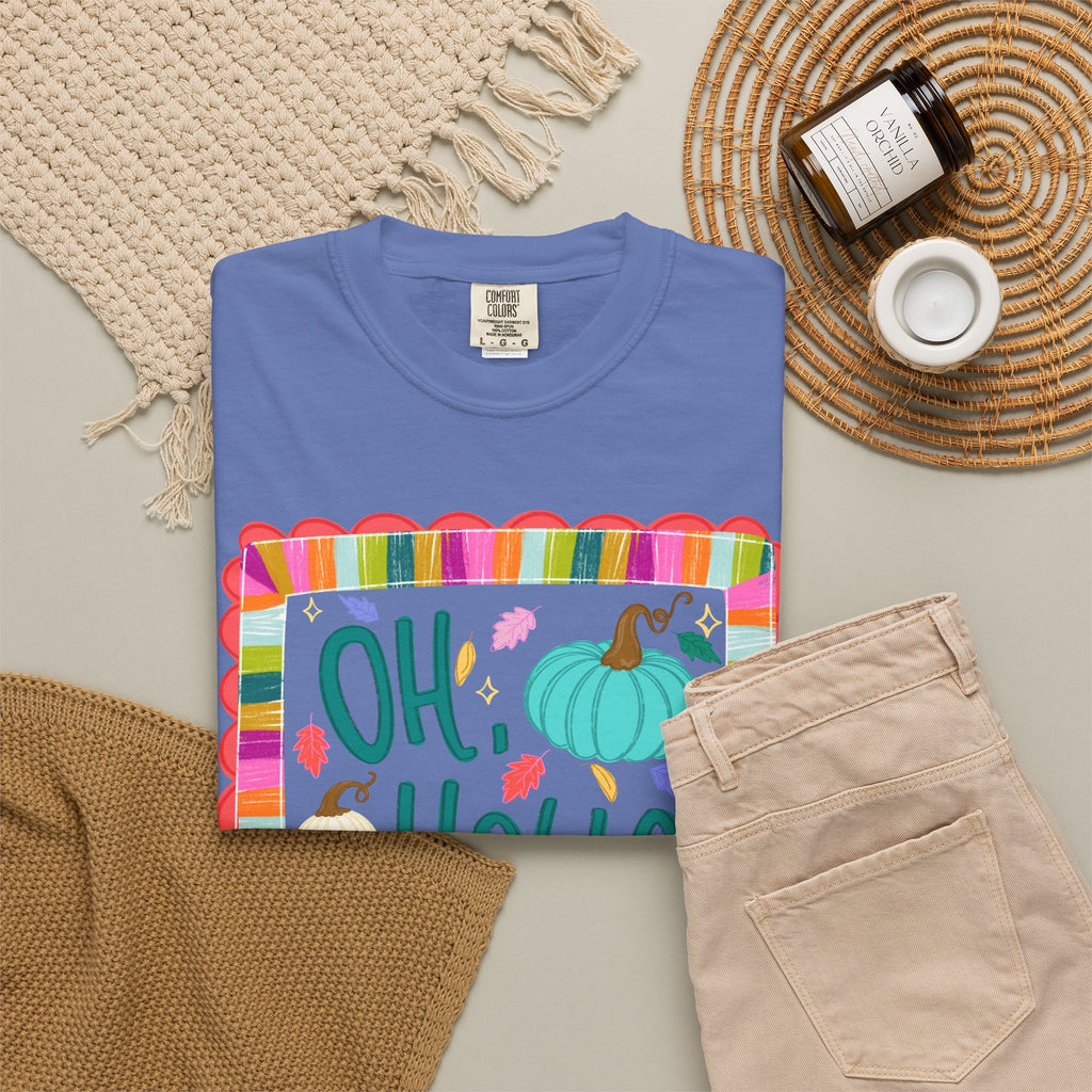 Oh, Hello Fall T-Shirt — Colorful Pumpkin Autumn Tee