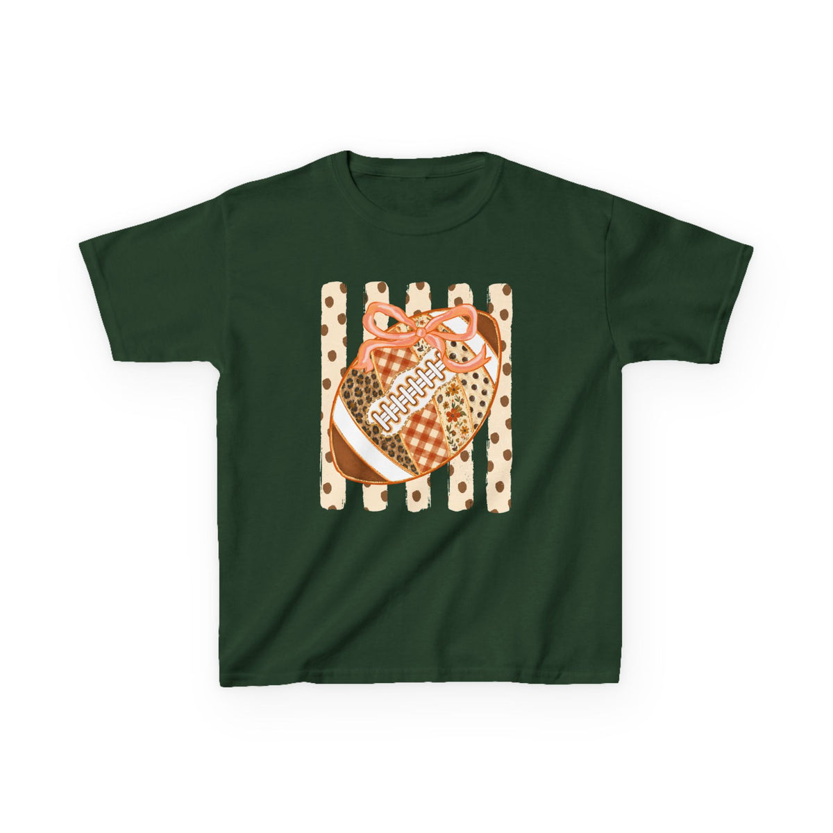 Kids Preppy Floral Fall Football  – Cute Patchwork Love for Little Players