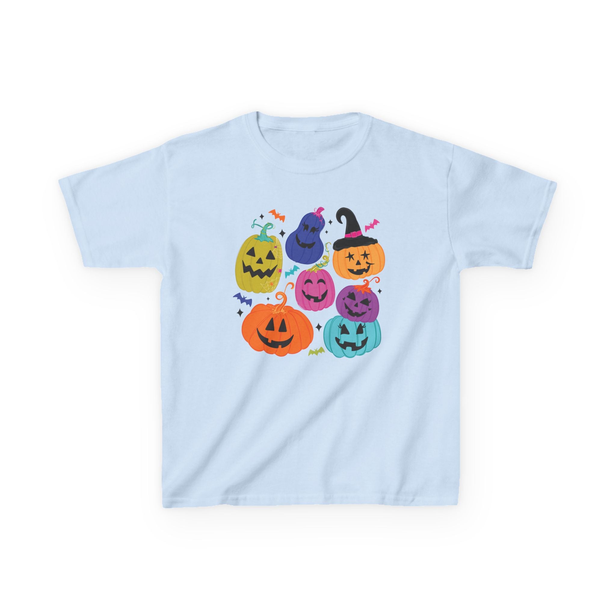 Kids Halloween Pumpkins T‑Shirt — Colorful Jack‑O'Lanterns Cute Trick or Treat Tee