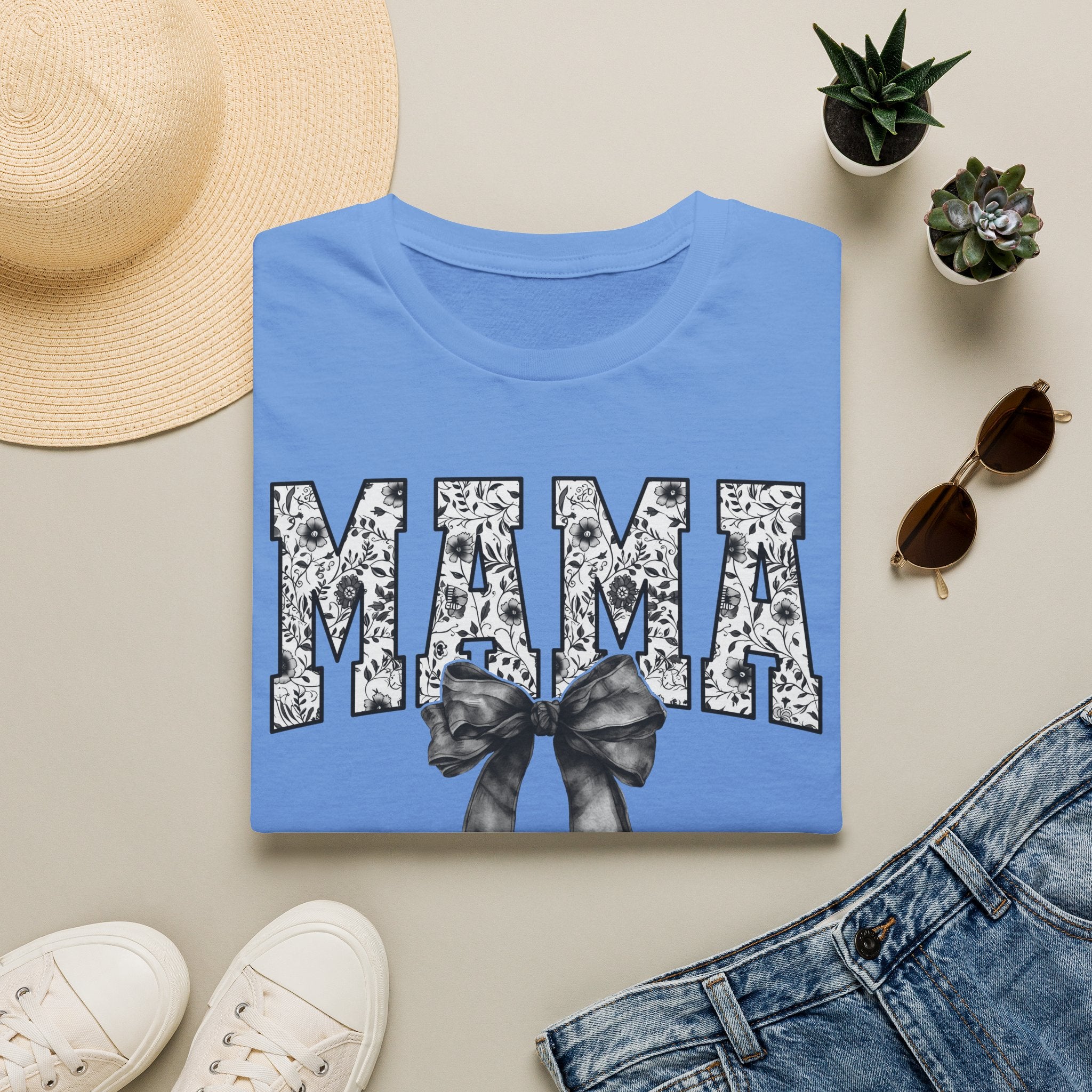 Mama Floral Bow T-Shirt — Cute Mother’s Day Graphic Tee