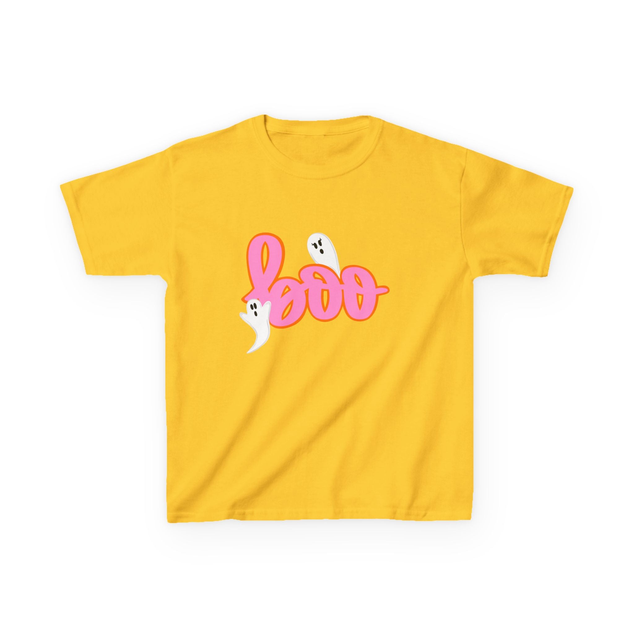 Kids 'Boo' Halloween T‑Shirt — Cute Pink Ghost Tee for Children