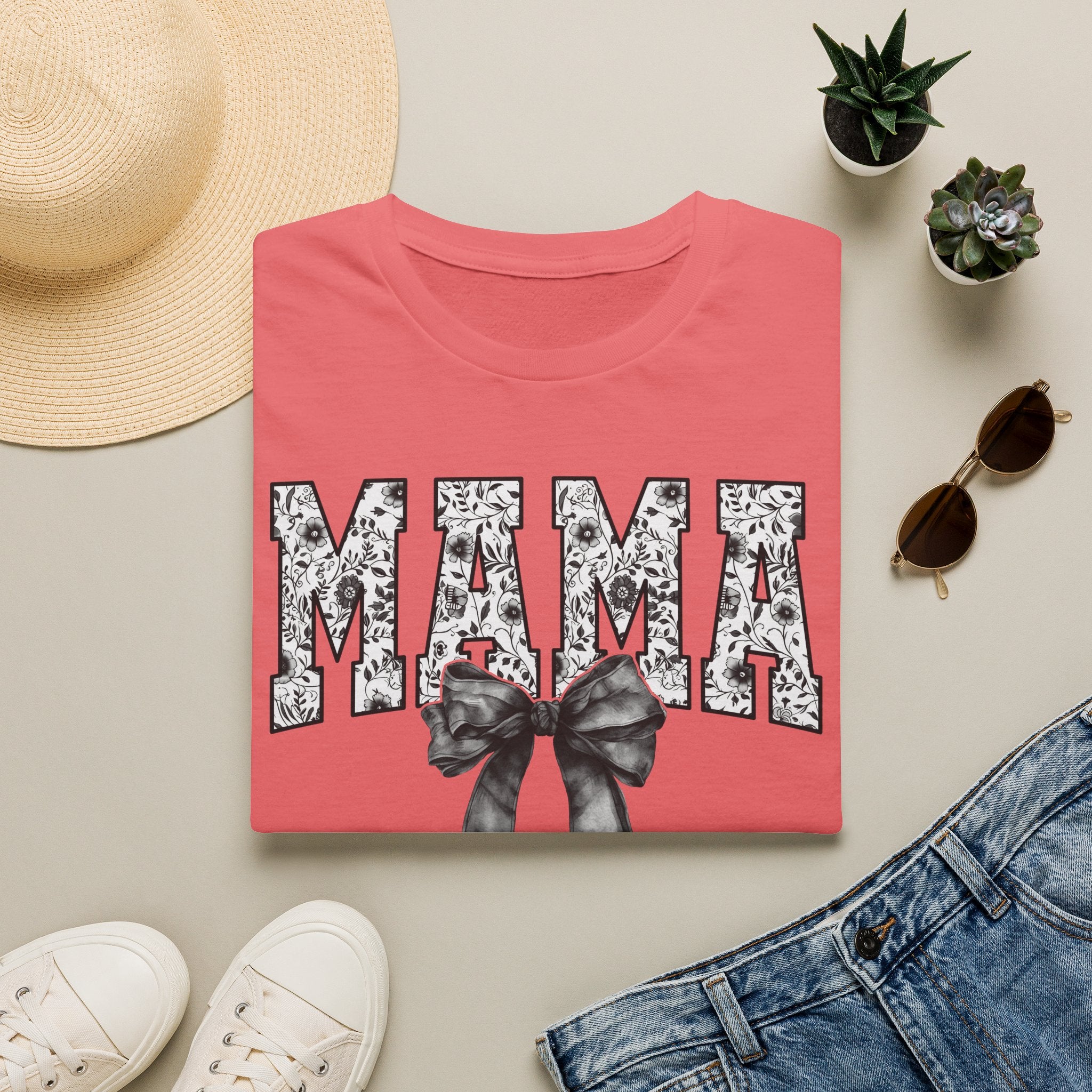 Mama Floral Bow T-Shirt — Cute Mother’s Day Graphic Tee
