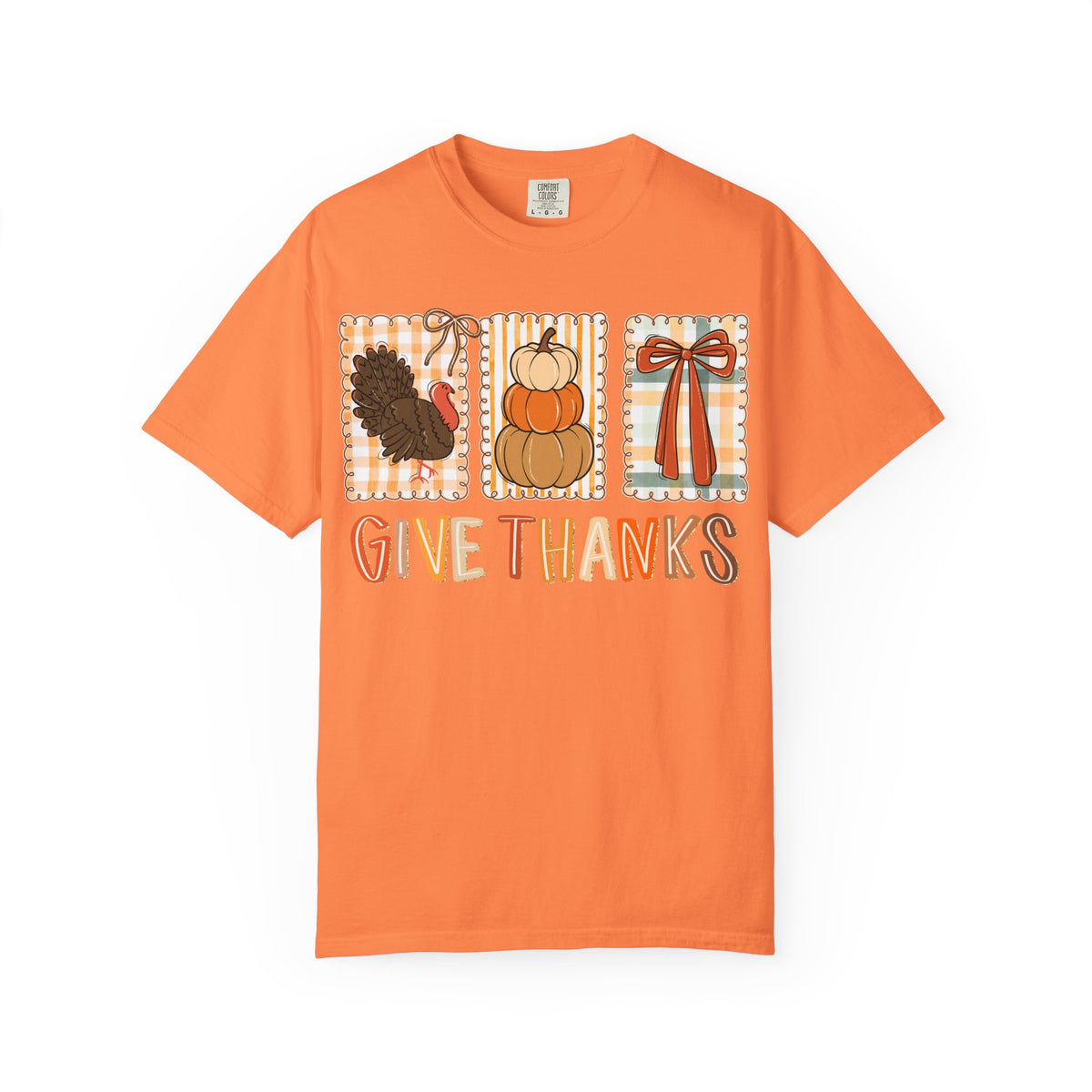 Give Thanks T-Shirt — Thanksgiving Fall Turkey Pumpkin Graphic Tee