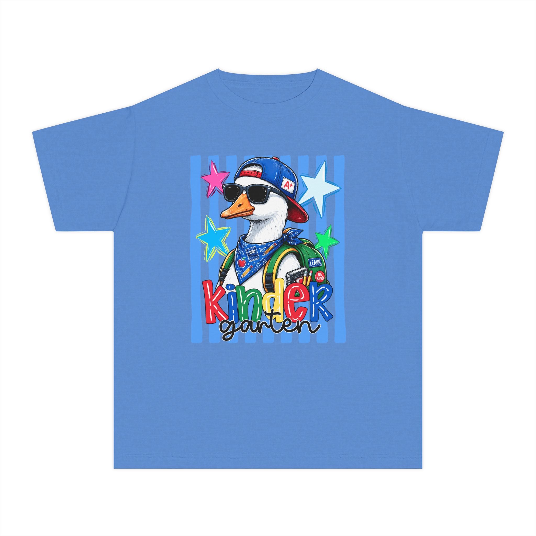Kindergarten Boy Duck Youth Tee — Back-to-School Cute Penguin Graphic Shirt