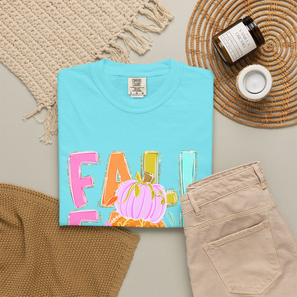 Fall Stack Pumpkin T-Shirt — Colorful Autumn Graphic Tee