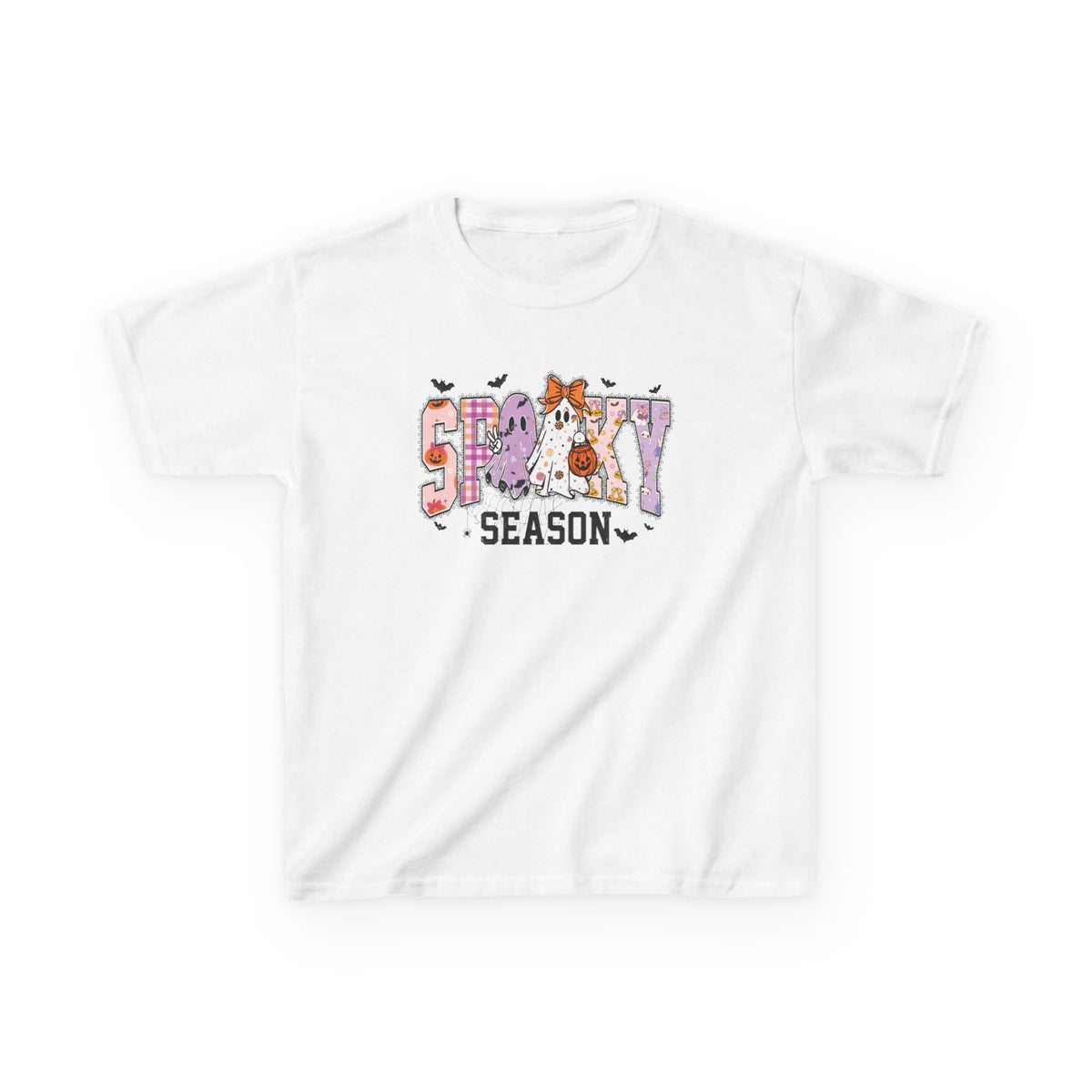 Kids Spooky Season Cute Ghost & Pumpkin Shirt