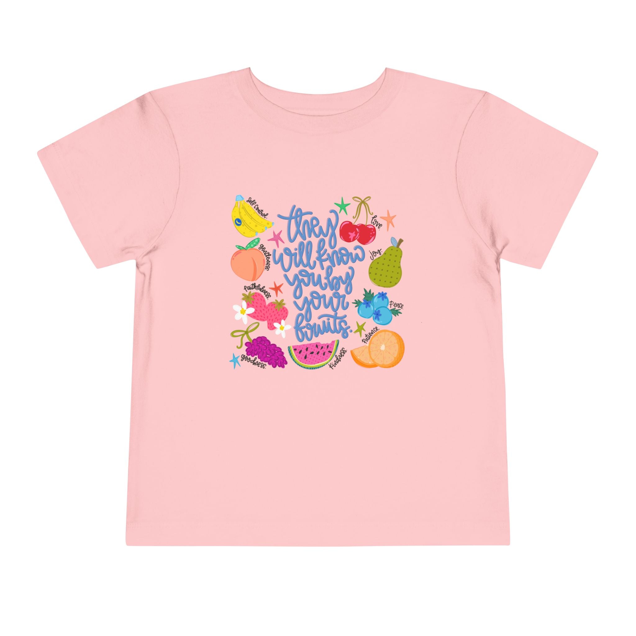 Toddler Tee - "They Will Know You by Your Fruits" Colorful Fruit Graphic