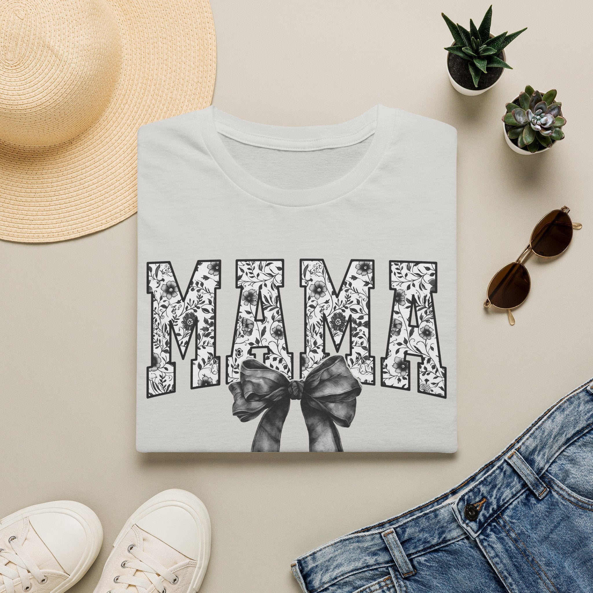 Mama Floral Bow T-Shirt — Cute Mother’s Day Graphic Tee