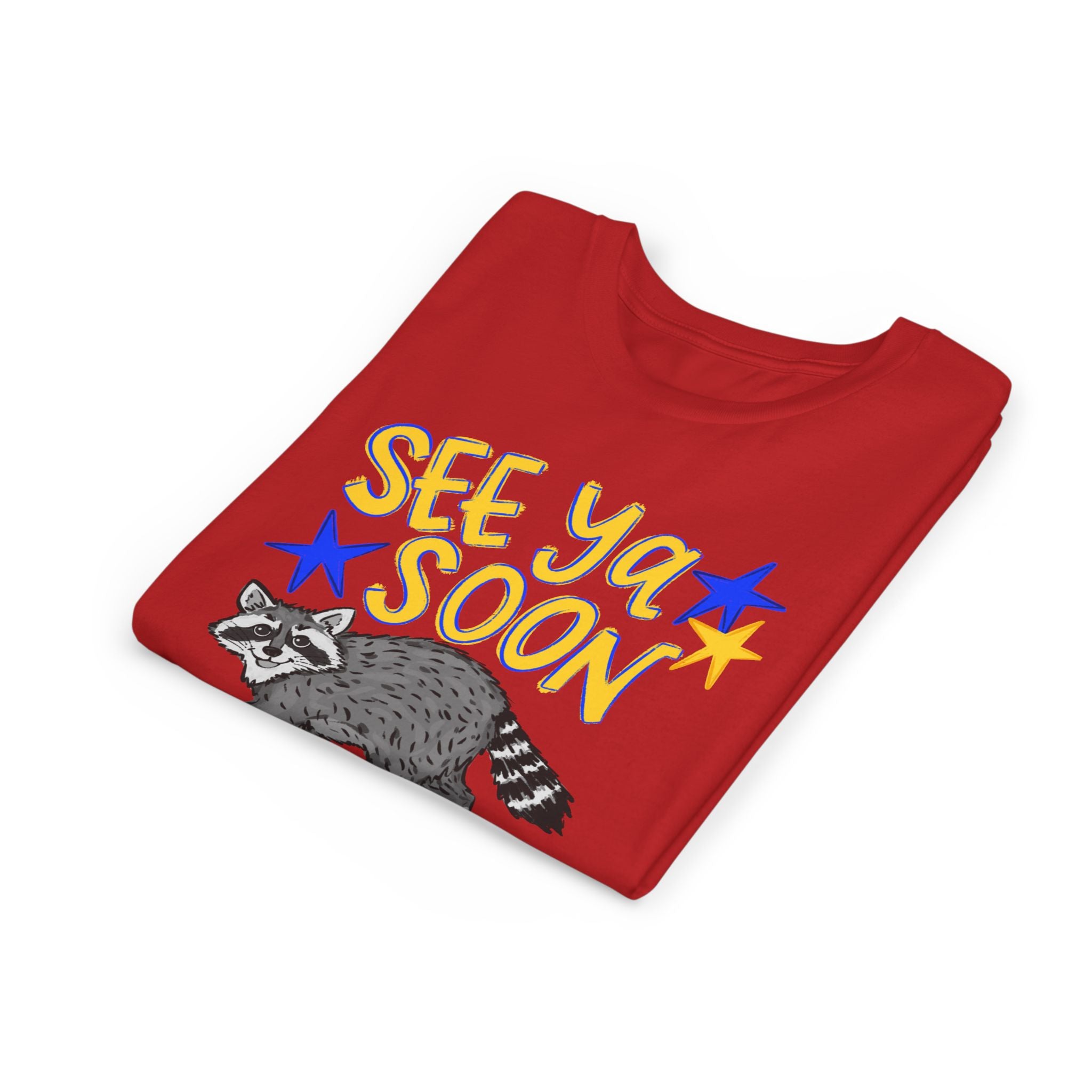 Youth Tee — “See Ya Soon” Raccoon Graphic Kids Shirt