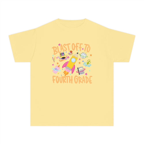 "Blast Off to Fourth Grade" Rocket Back-to-School Shirt