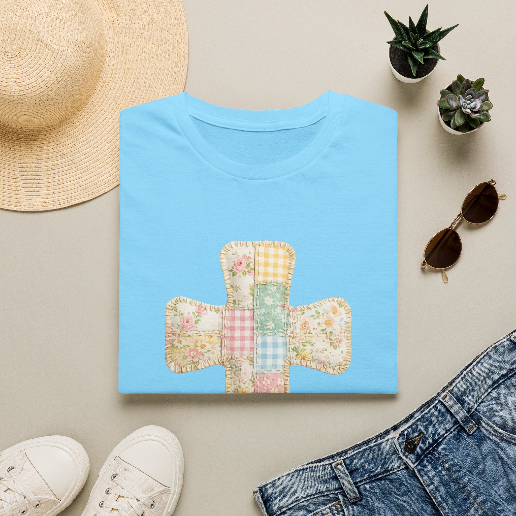 Patchwork Cross - Gildan Soft Style