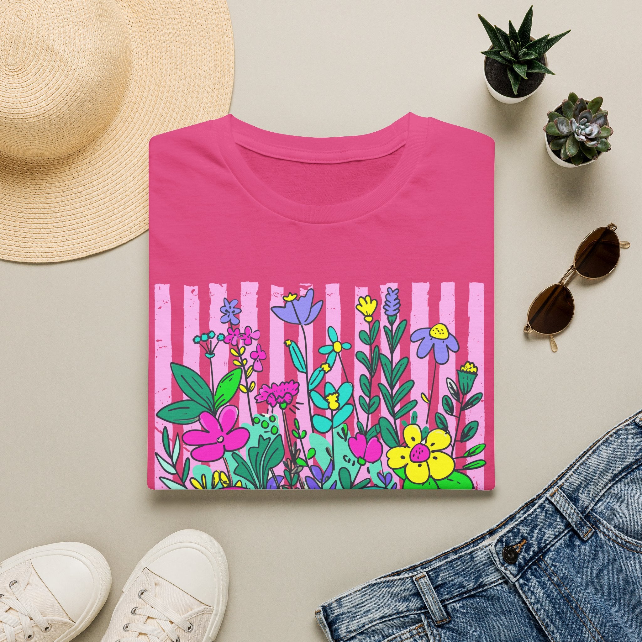 Gigi Floral T-Shirt — Colorful Garden Monogram Tee