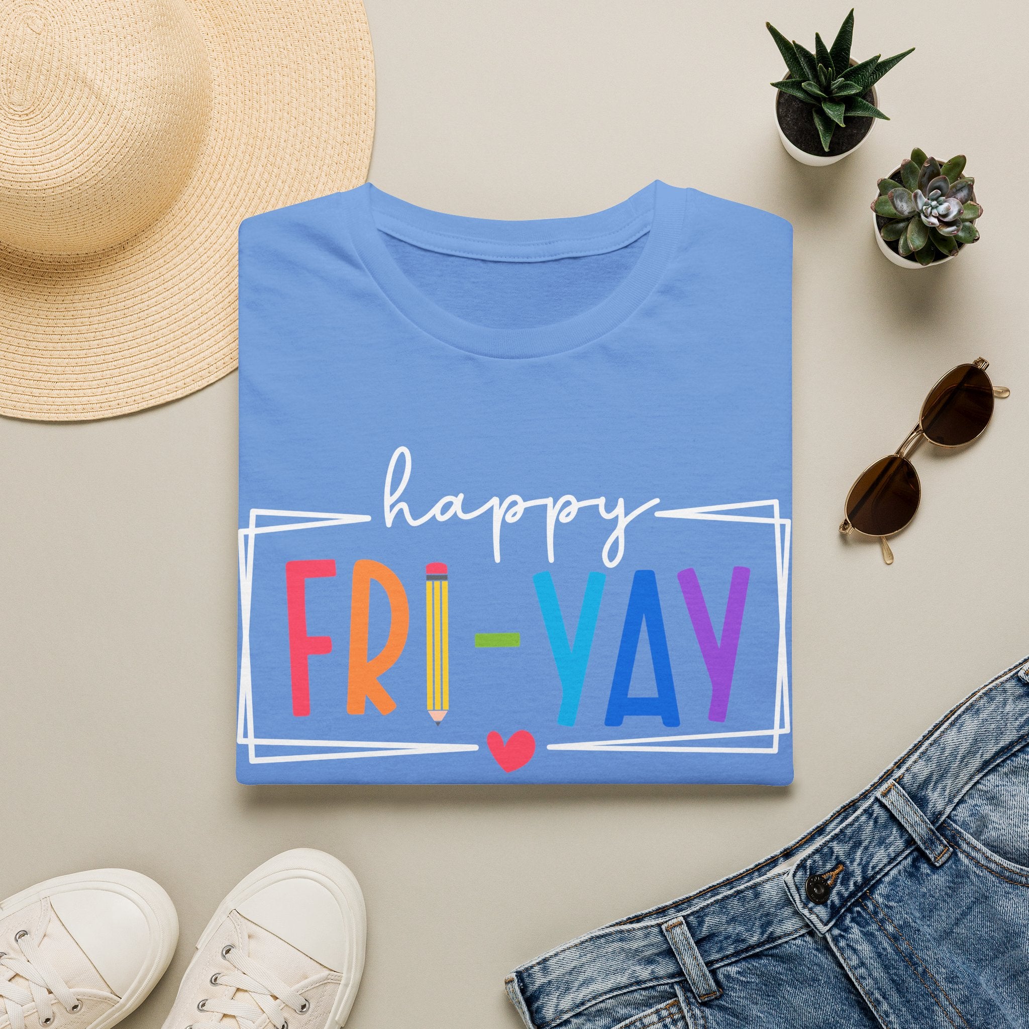 Happy Fri-Yay T-Shirt — Colorful Weekend Celebration Tee